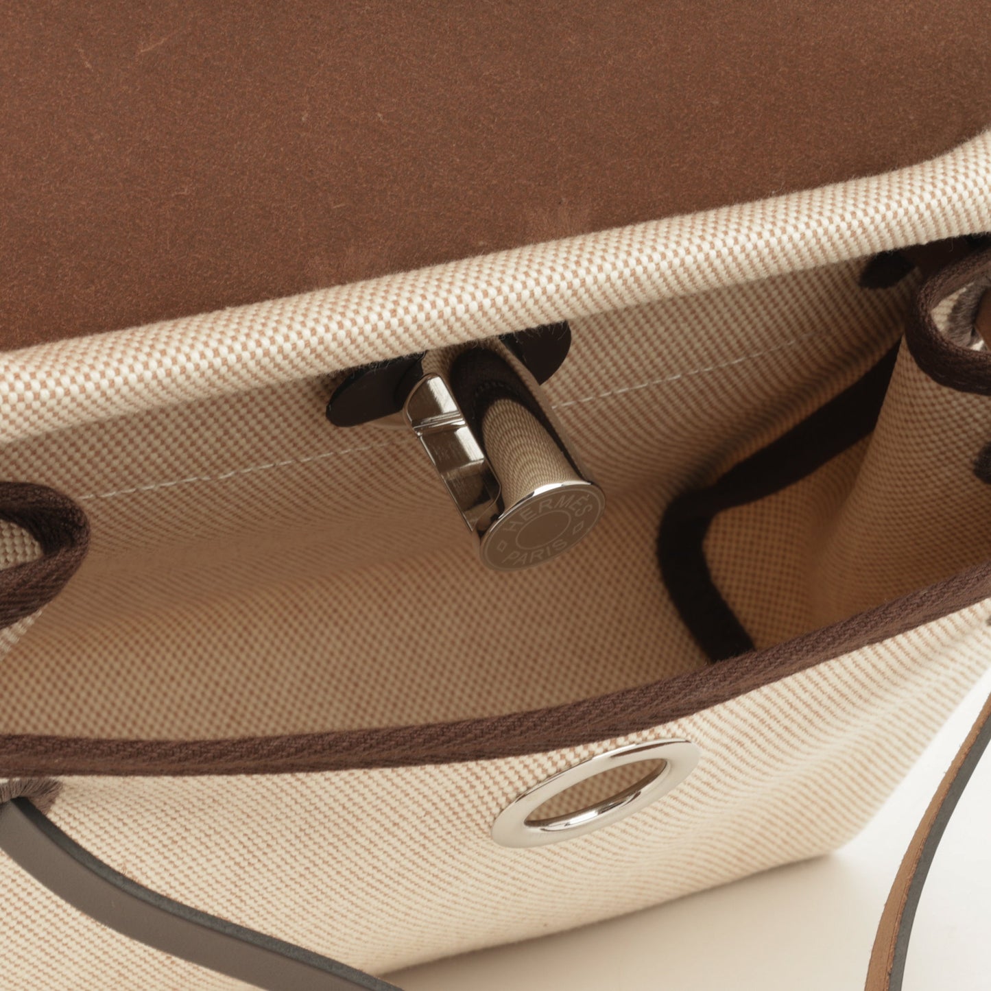 Hermès Herbag 20 - Ecru Toile / Ebene Hunter | Palladium Hardware