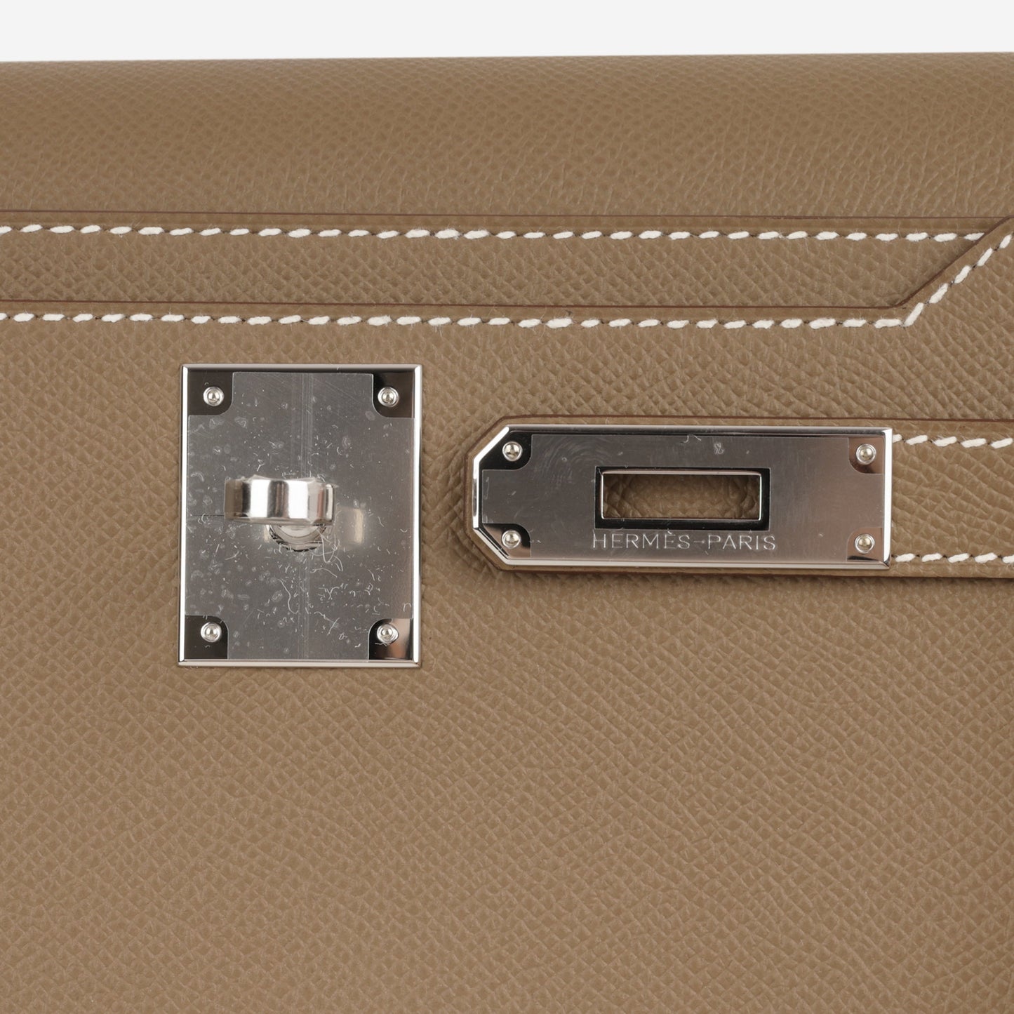 Hermès Kelly Dépêches 25 - Etoupe Epsom | Palladium Hardware