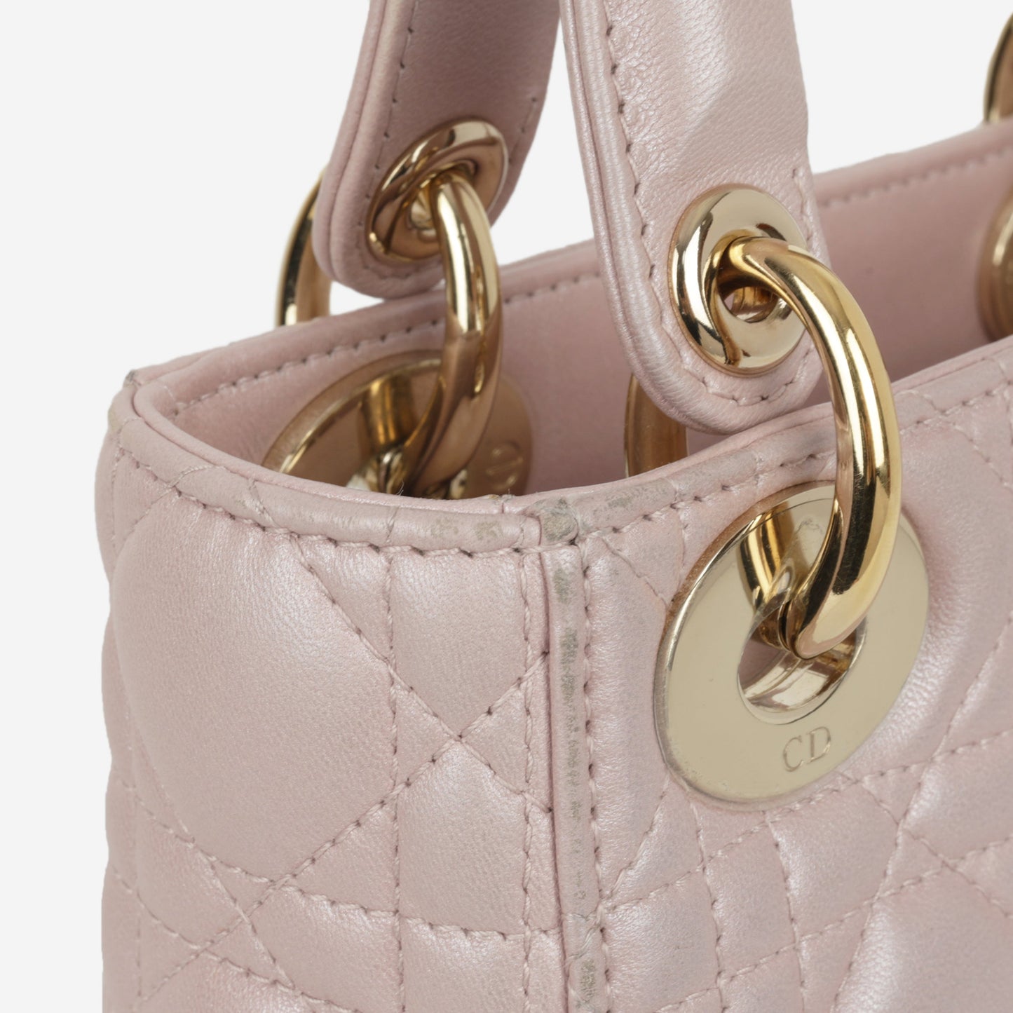 Dior Mini Lady Dior - Pearlescent Pink Lambskin | Champagne Gold Hardware