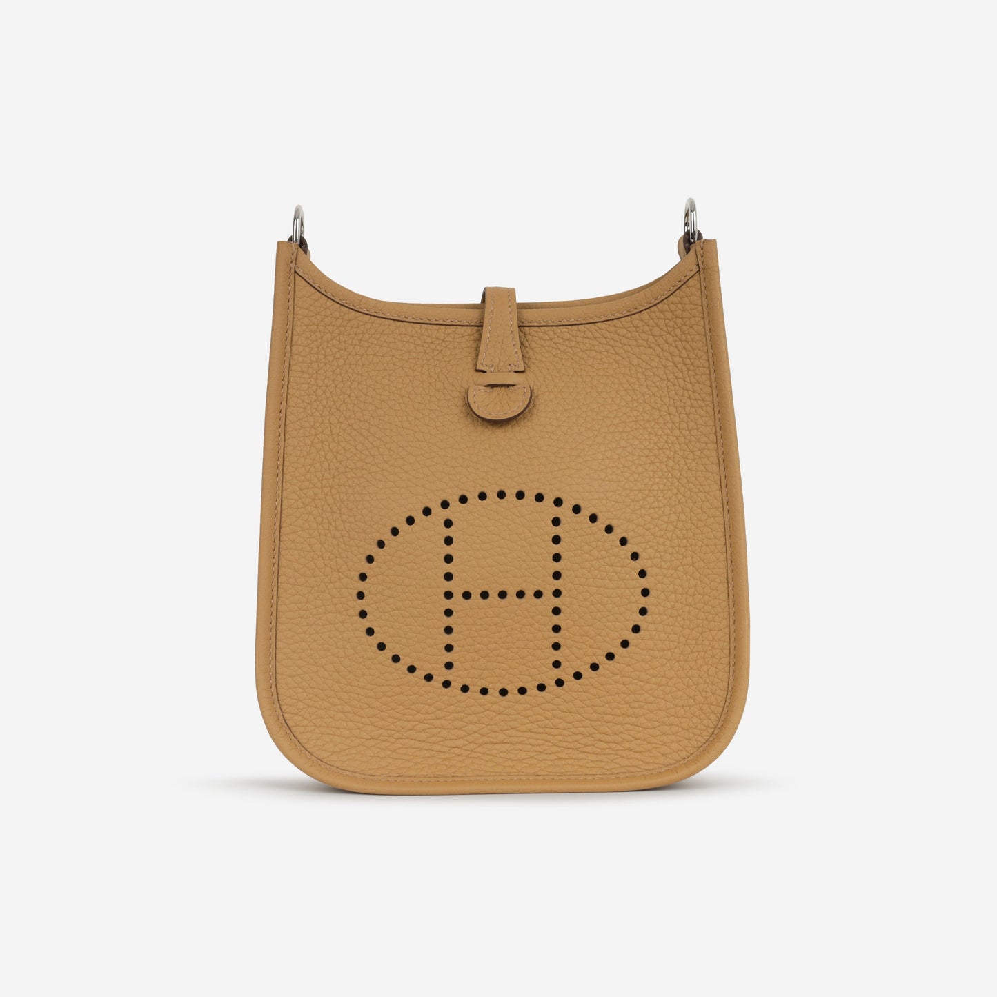 Hermès Mini Evelyne 16 - Biscuit Clemence / Nata Strap | Palladium Hardware
