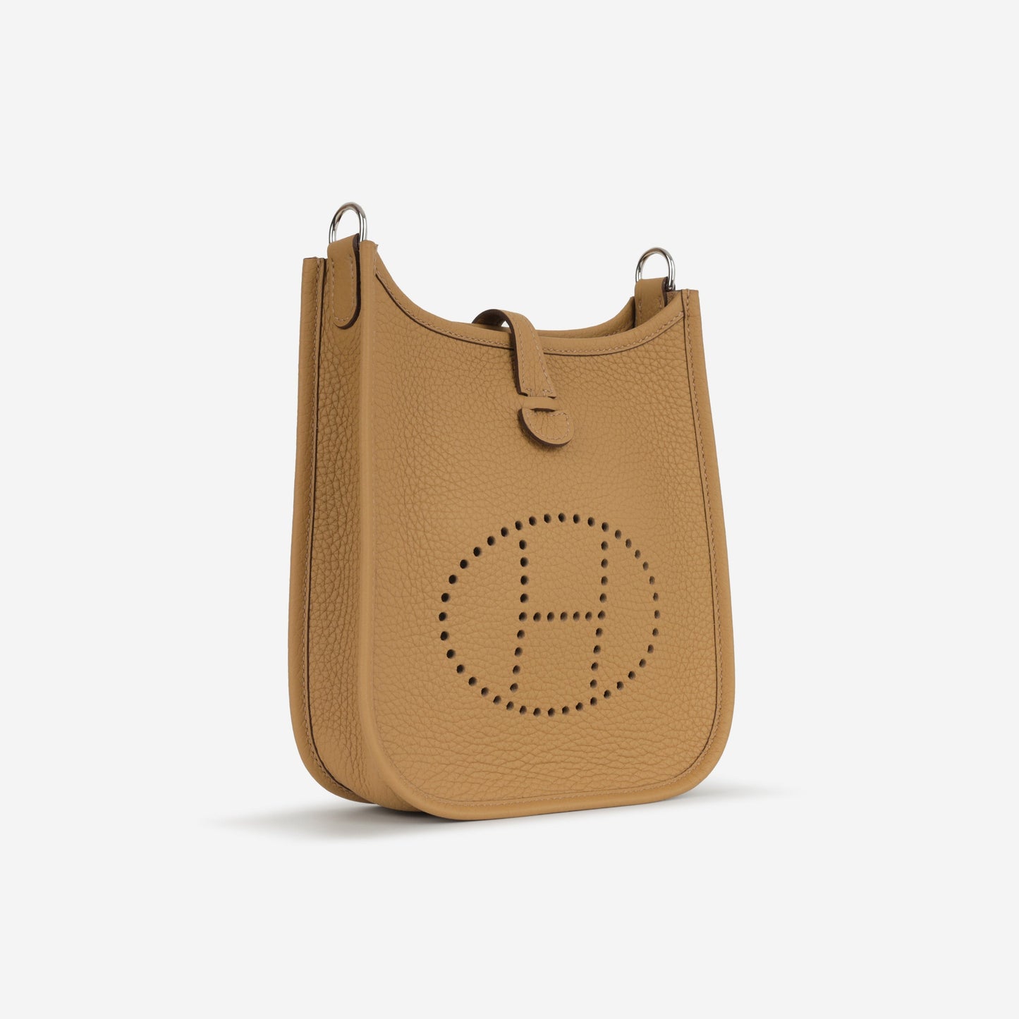 Hermès Mini Evelyne 16 - Biscuit Clemence / Nata Strap | Palladium Hardware