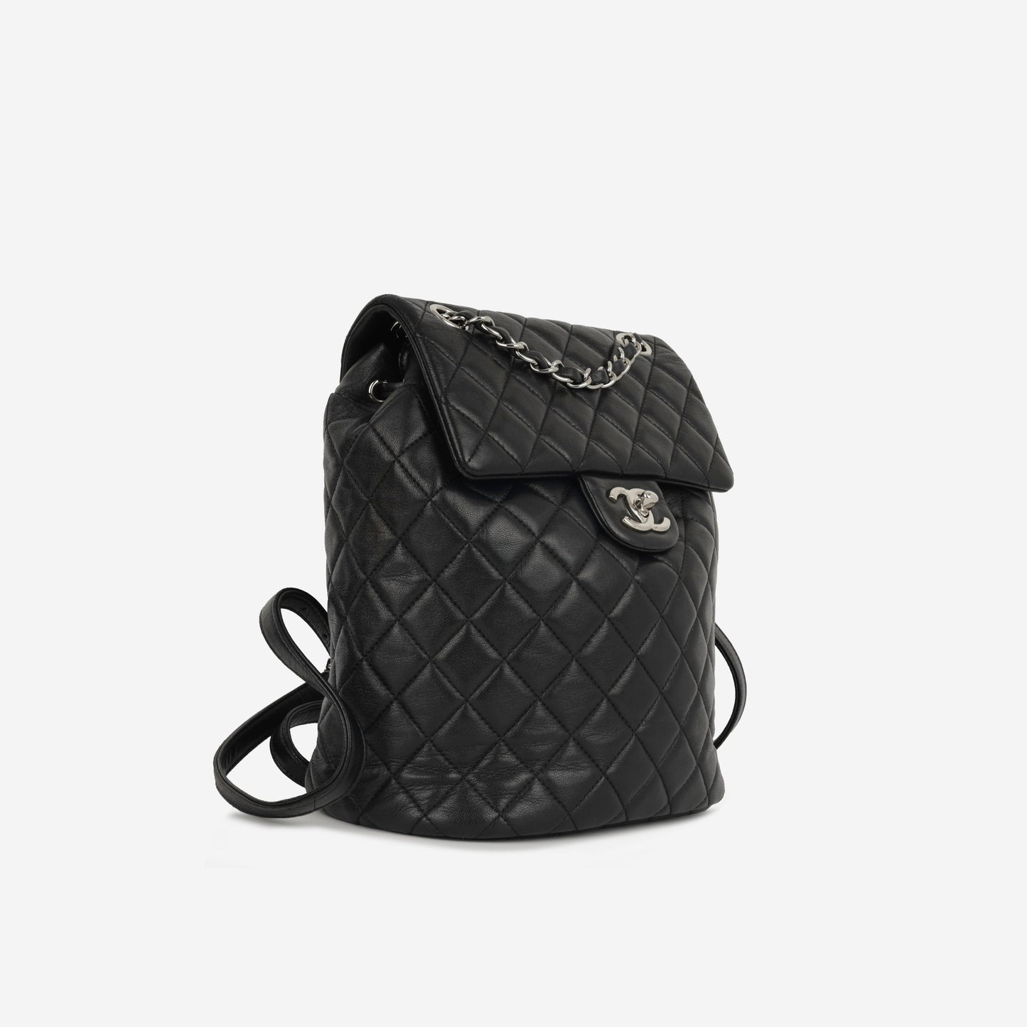 Chanel Small Urban Spirit Backpack - Black Lambskin | Silver Hardware