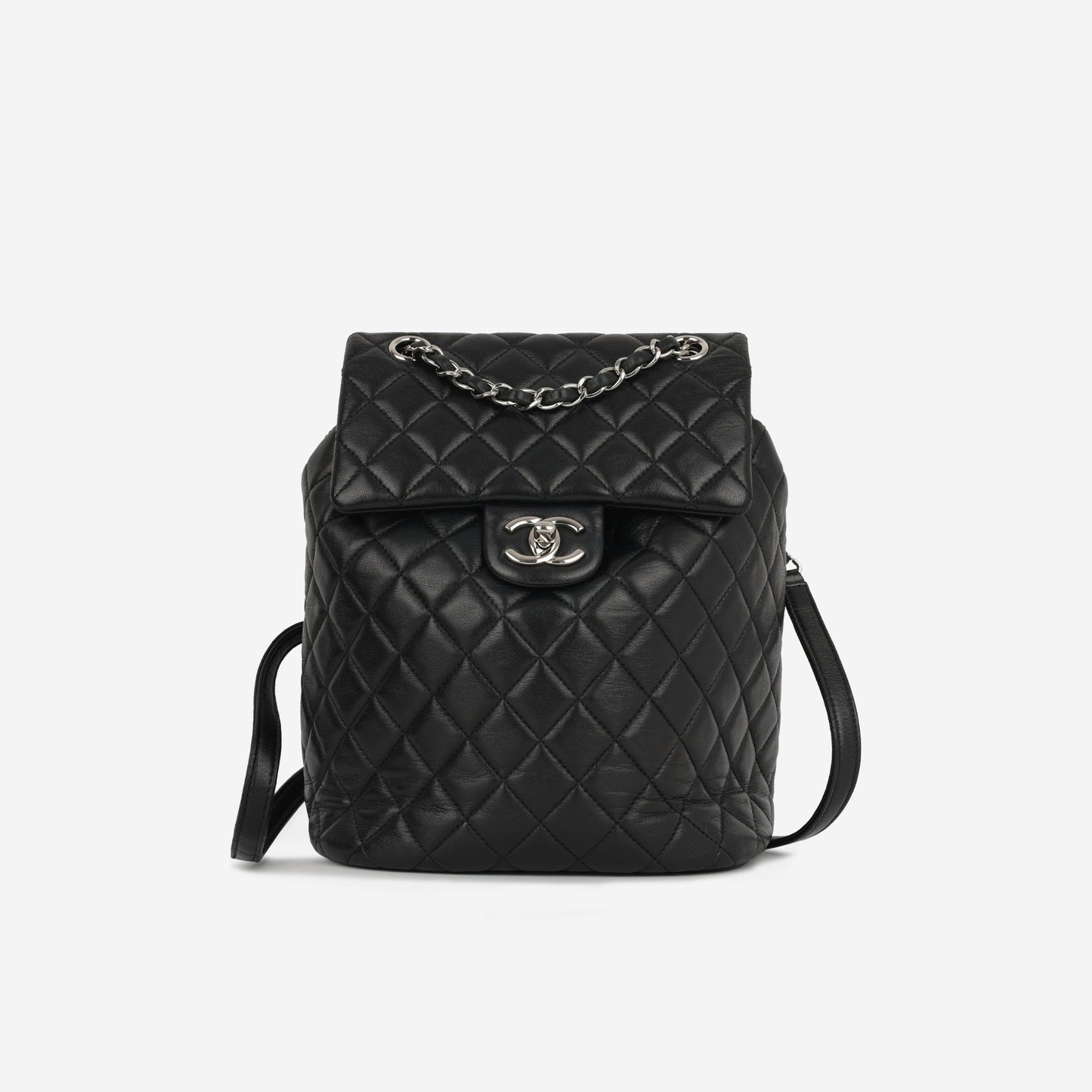 Chanel Small Urban Spirit Backpack - Black Lambskin | Silver Hardware