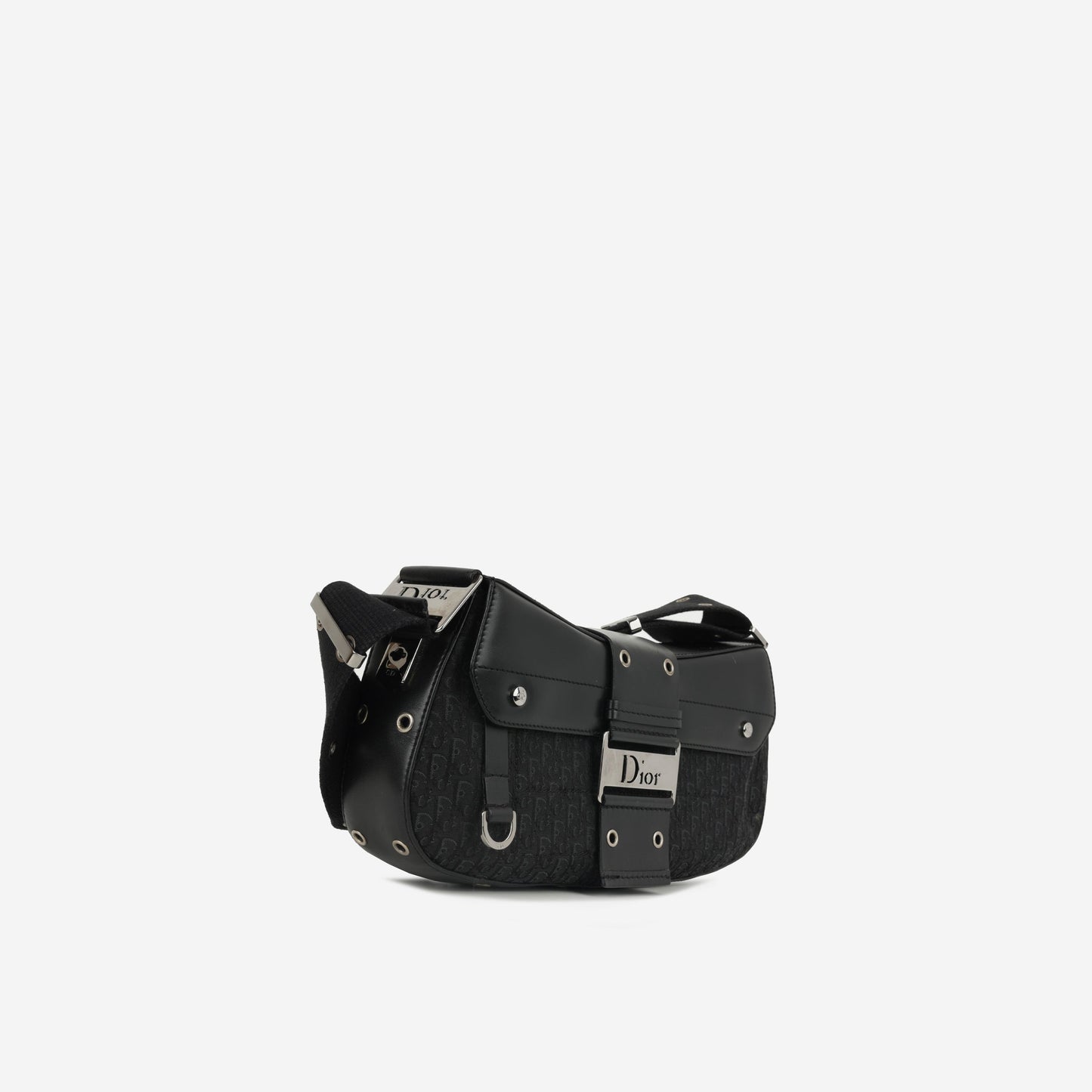 Dior Vintage Columbus Shoulder Bag - Black Oblique | Silver Hardware
