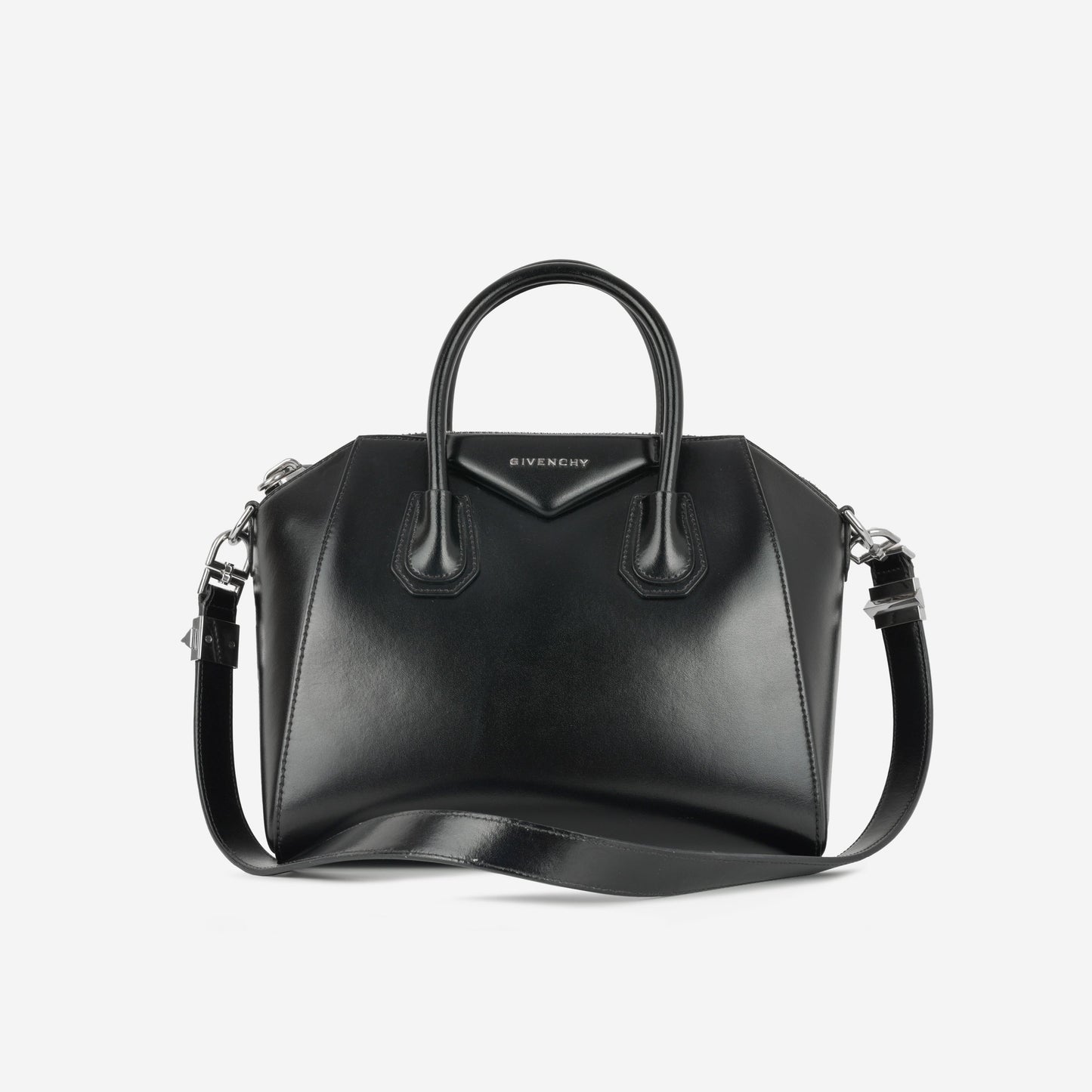 Givenchy Givenchy Medium Antigona - Black Calfskin | Silver Hardware