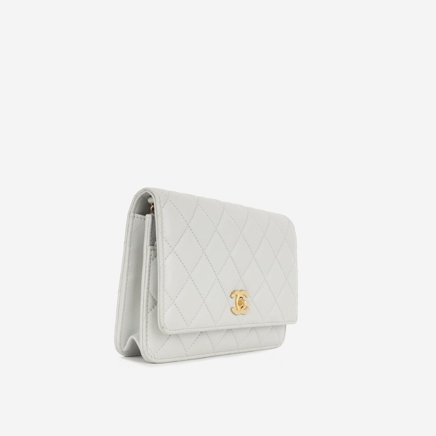 Chanel Chanel Pearl Crush Wallet On Chain - Grey Lambskin | Gold Hardware
