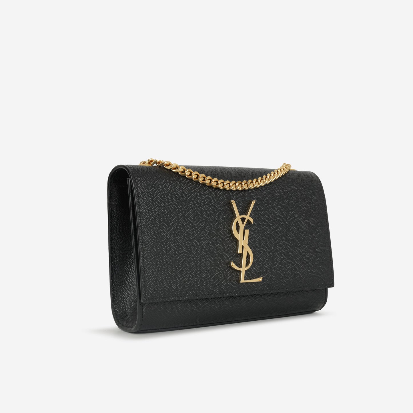Saint Laurent Small Kate - Black Grained Leather | Gold Hardware