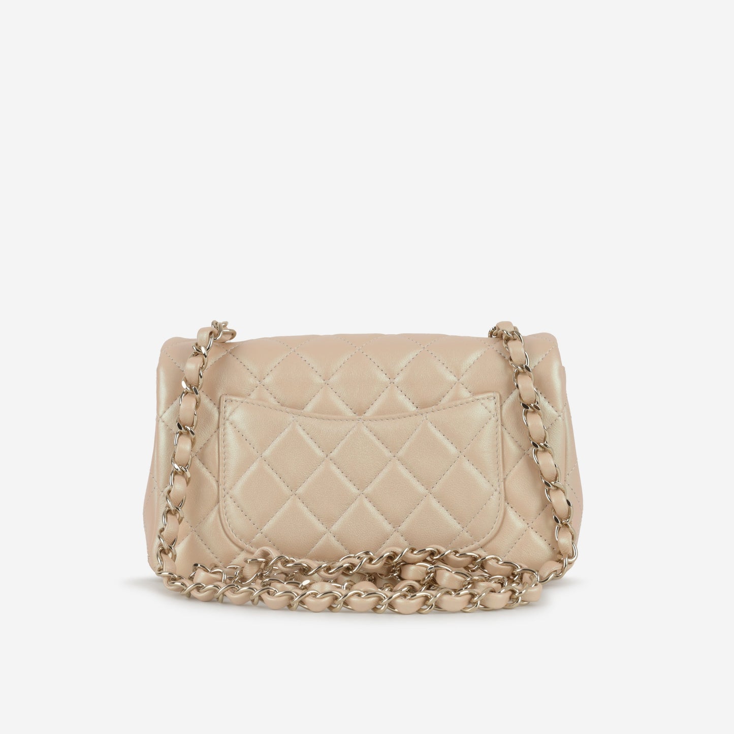 Chanel Mini Rectangular - Pearlescent Beige Lambskin | Champagne Gold Hardware