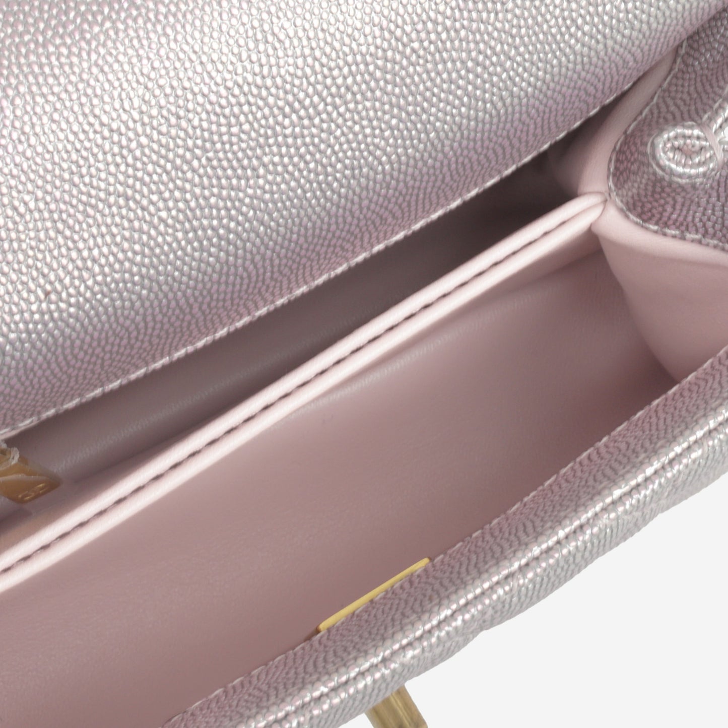 Chanel Mini Coco Handle - Iridescent Lilac Caviar | Aged Gold Hardware