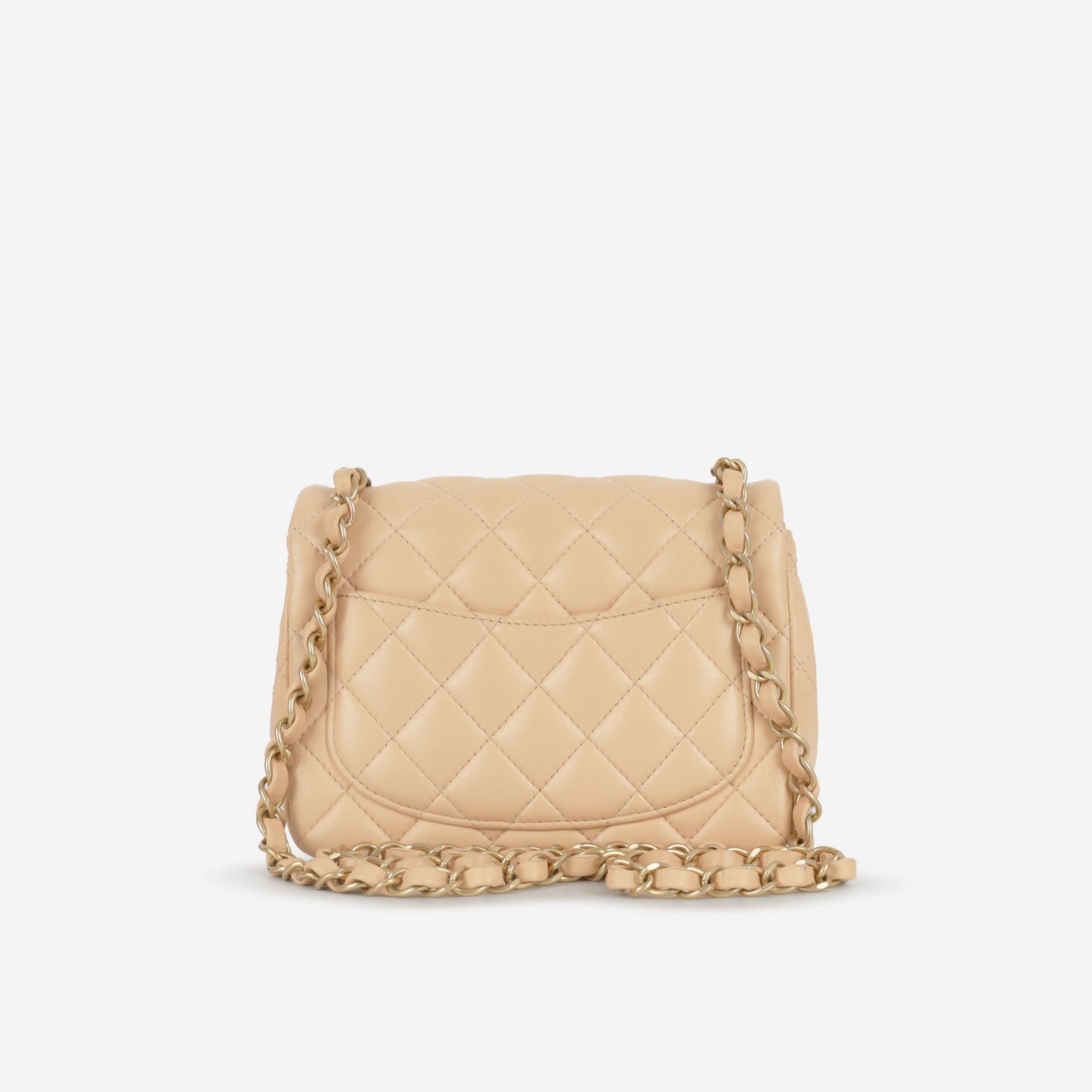 Chanel Mini Square - Beige Lambskin | Gold Hardware