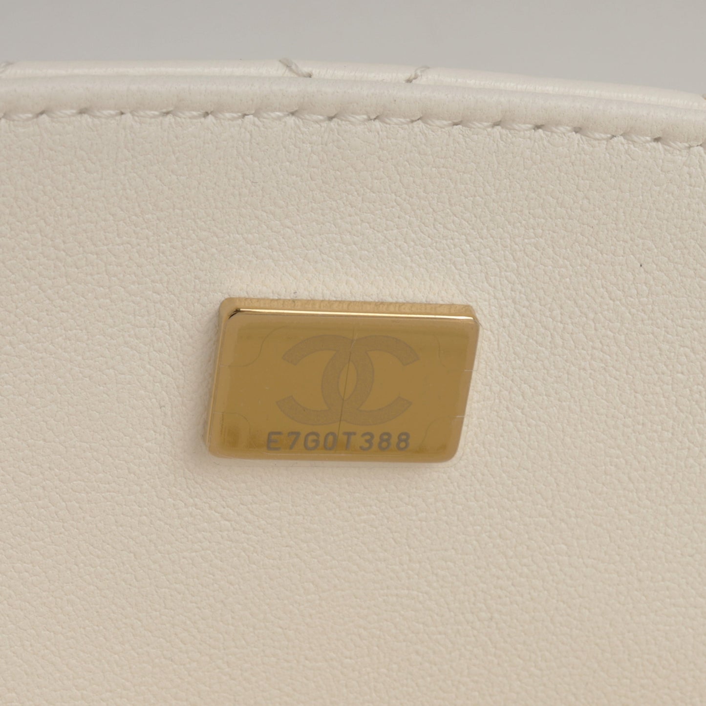 Chanel Mini Top Handle Flap with Strass - Ivory Lambskin | Champagne Gold Hardware