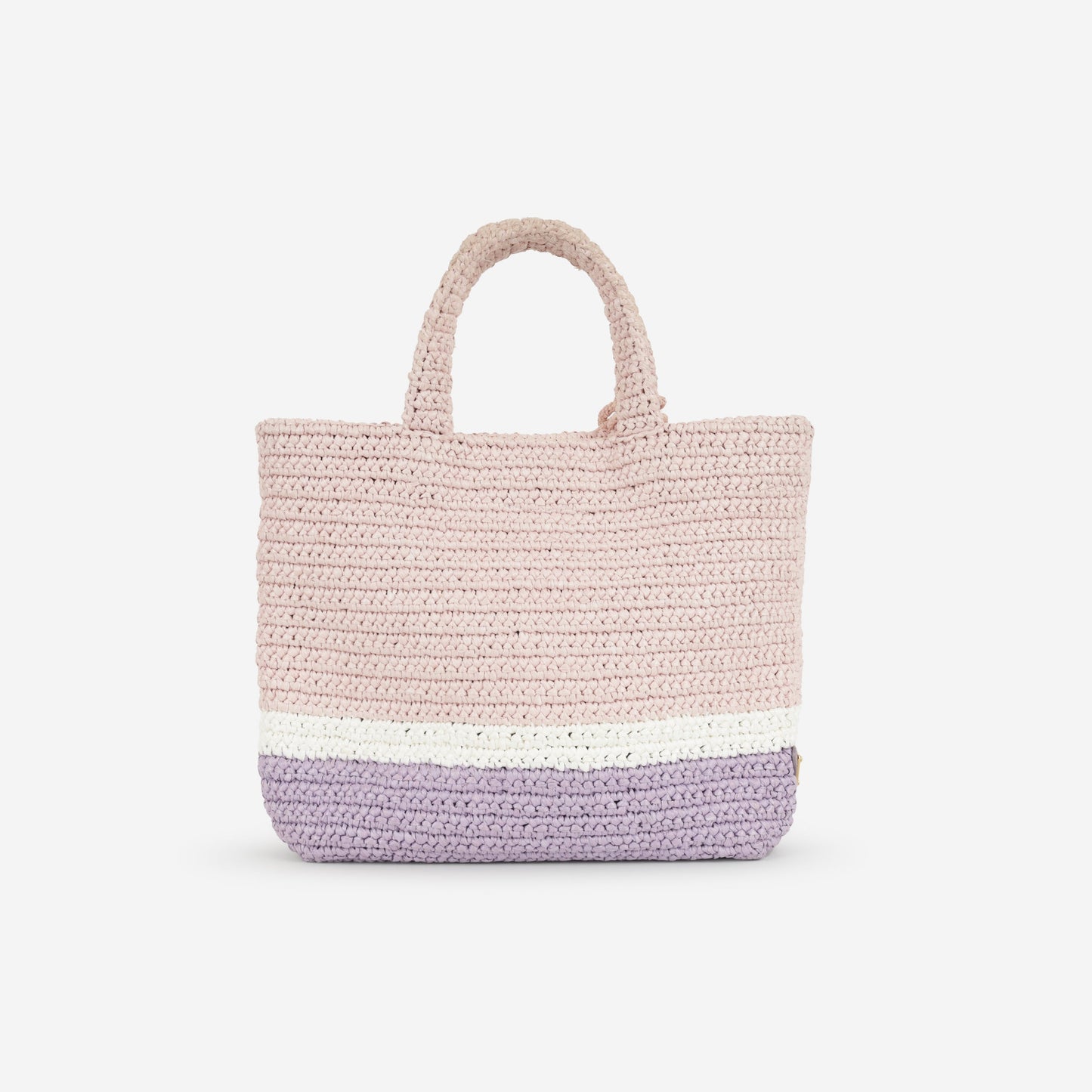 Prada Small Crochet Tote Bag - Alabaster / Purple