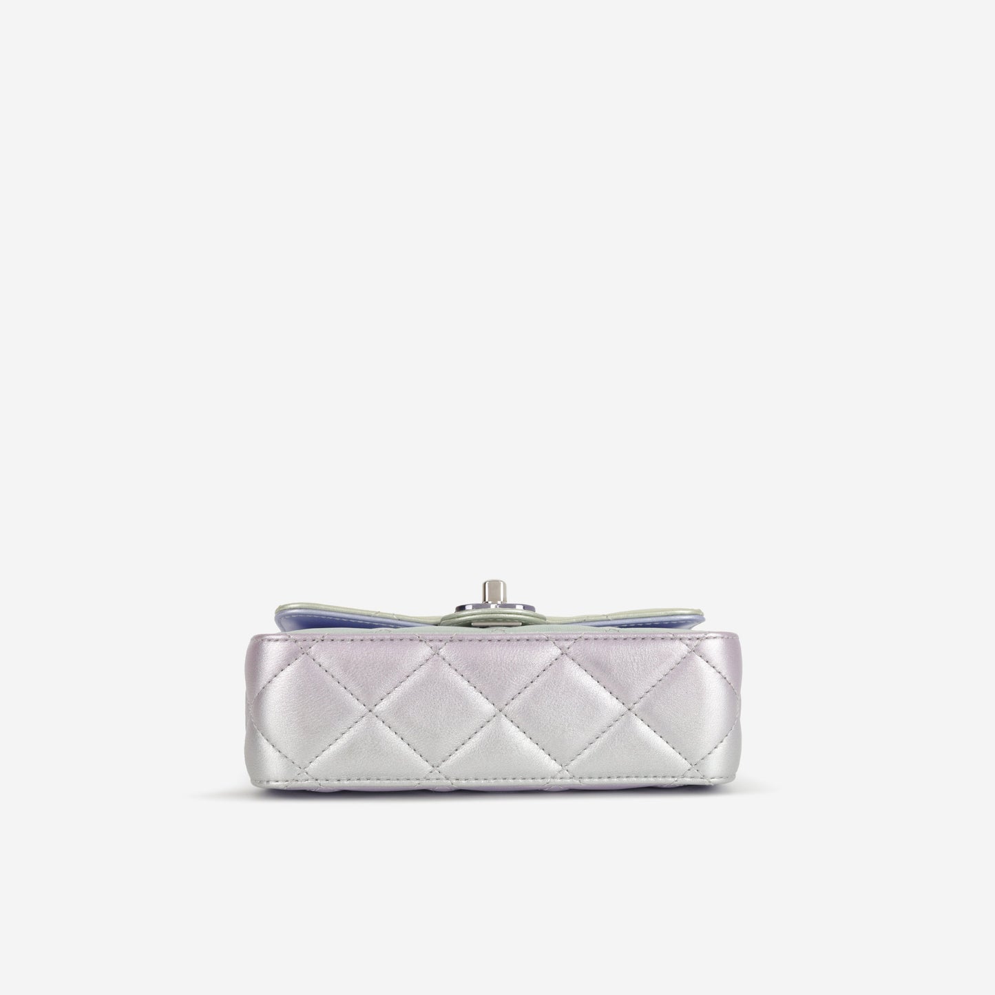 Chanel Classic Mini Wristlet Clutch - Iridescent Rainbow Calfskin | Silver Hardware