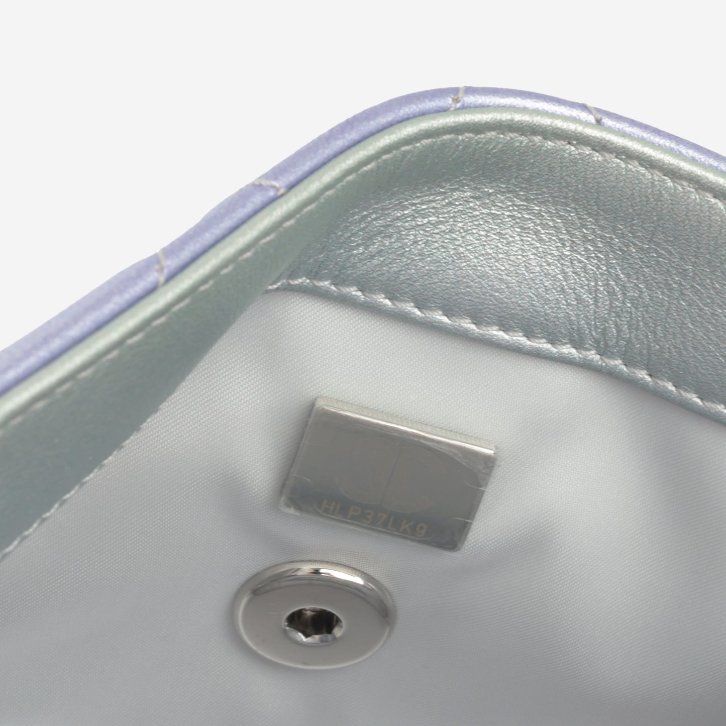 Chanel Classic Mini Wristlet Clutch - Iridescent Rainbow Calfskin | Silver Hardware