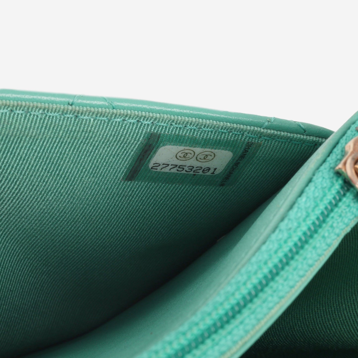 Classic Wallet on Chain - Teal Lambskin | Champagne Gold Hardware