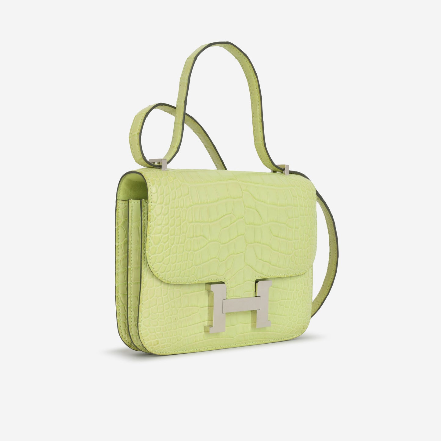 Hermès Constance 18 - Jaune Bourgeon Matte Alligator Mississippisis | Palladium Hardware