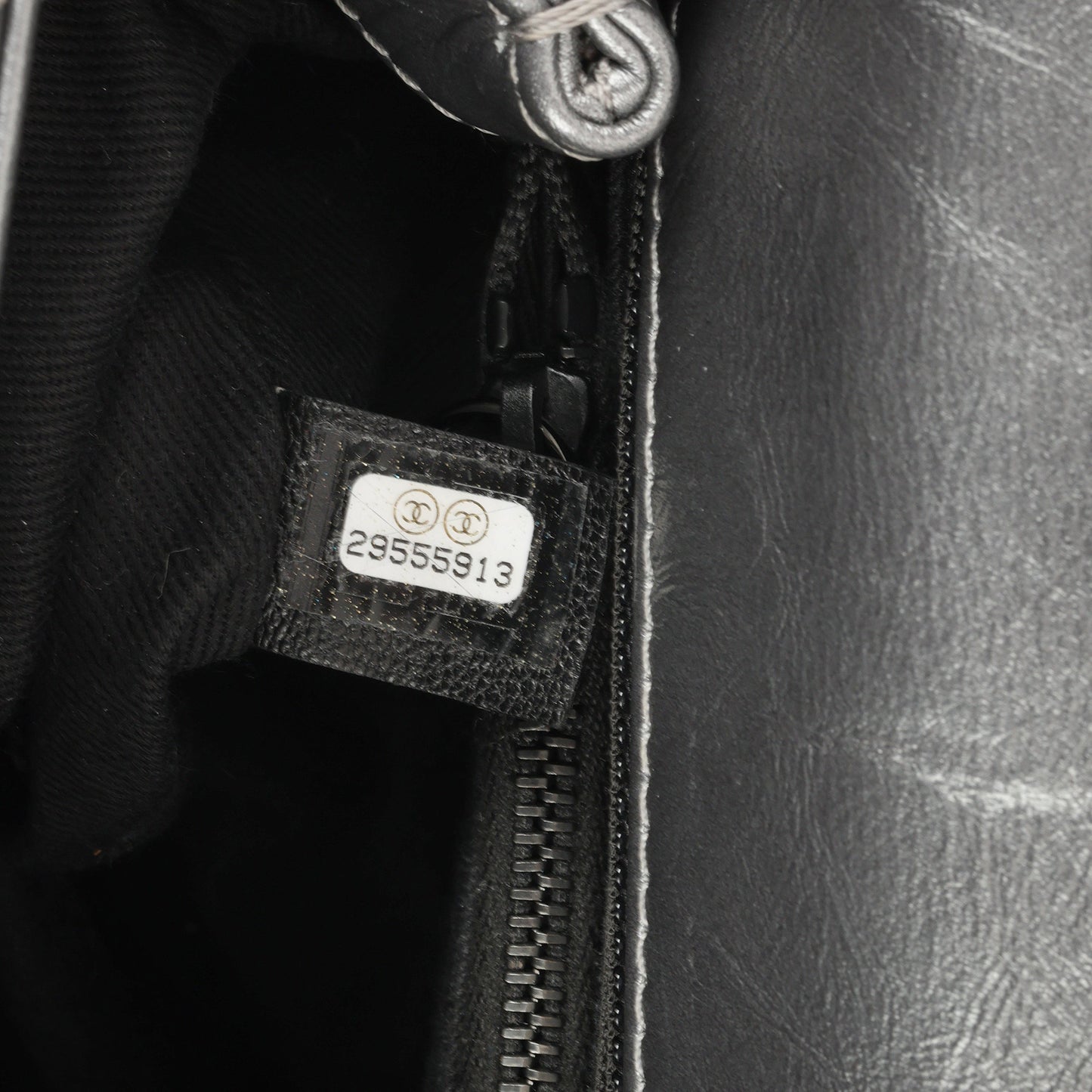 Chanel Medium Coco Handle - Silver Crumpled Calfskin | Black Hardware