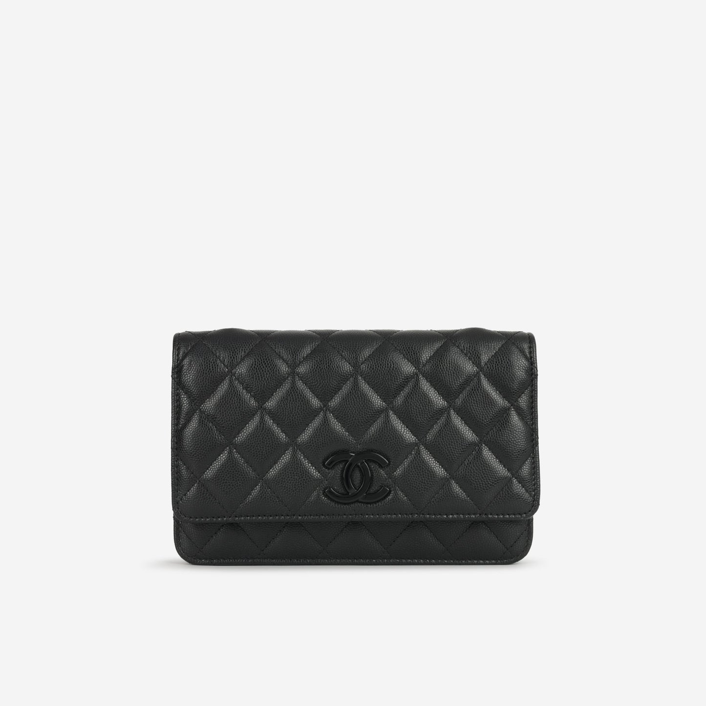 Chanel Seasonal Wallet On Chain - So Black Caviar