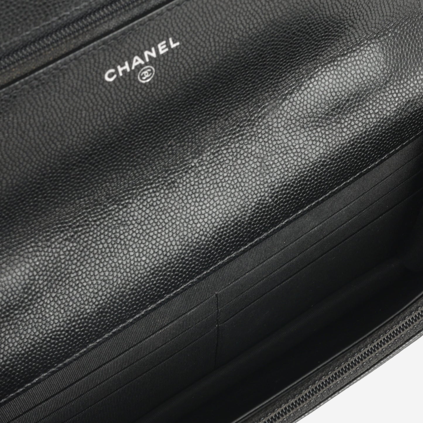 Chanel Seasonal Wallet On Chain - So Black Caviar