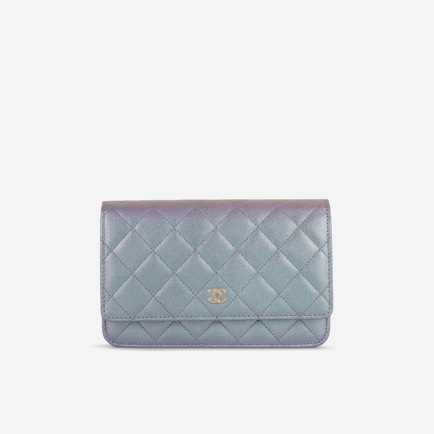 Chanel Classic Wallet on Chain - Iridescent Purple Caviar | Champagne Gold Hardware