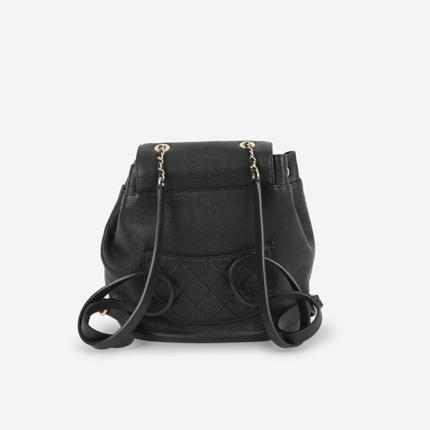 Chanel Matelasse Chain Backpack - Black Caviar | Champagne Gold Hardware