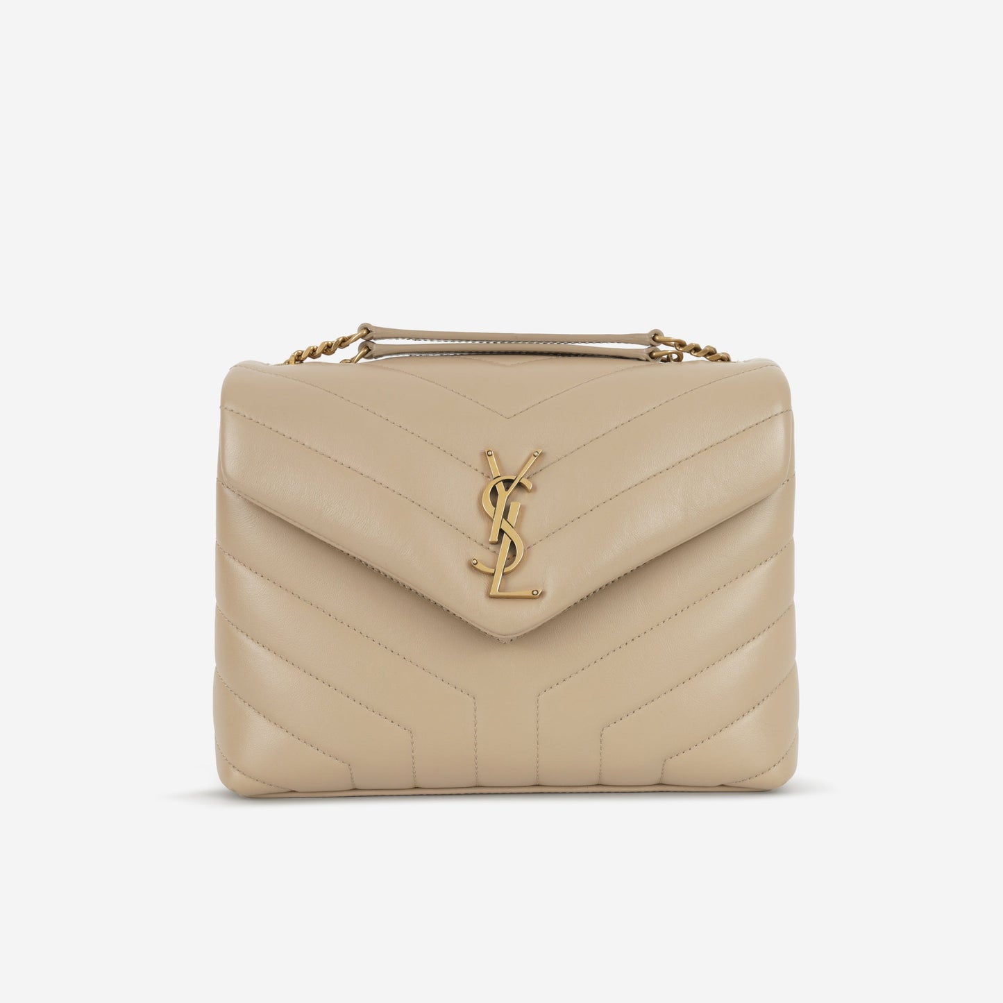 Saint Laurent Small Loulou - Beige Calfskin | Gold Hardware