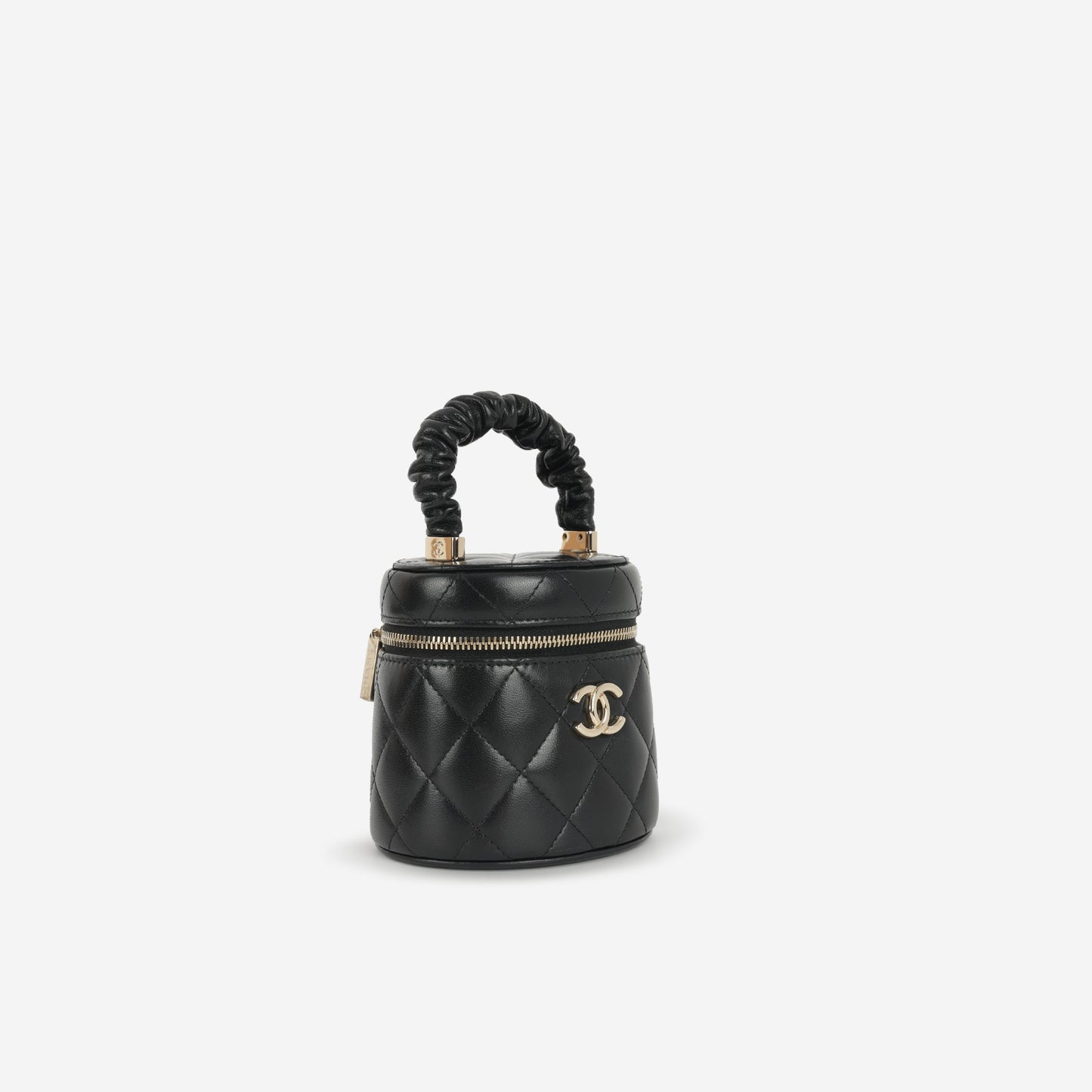 Chanel 22s Mini Top Handle Vanity - Black Lambskin | Champagne Gold Hardware