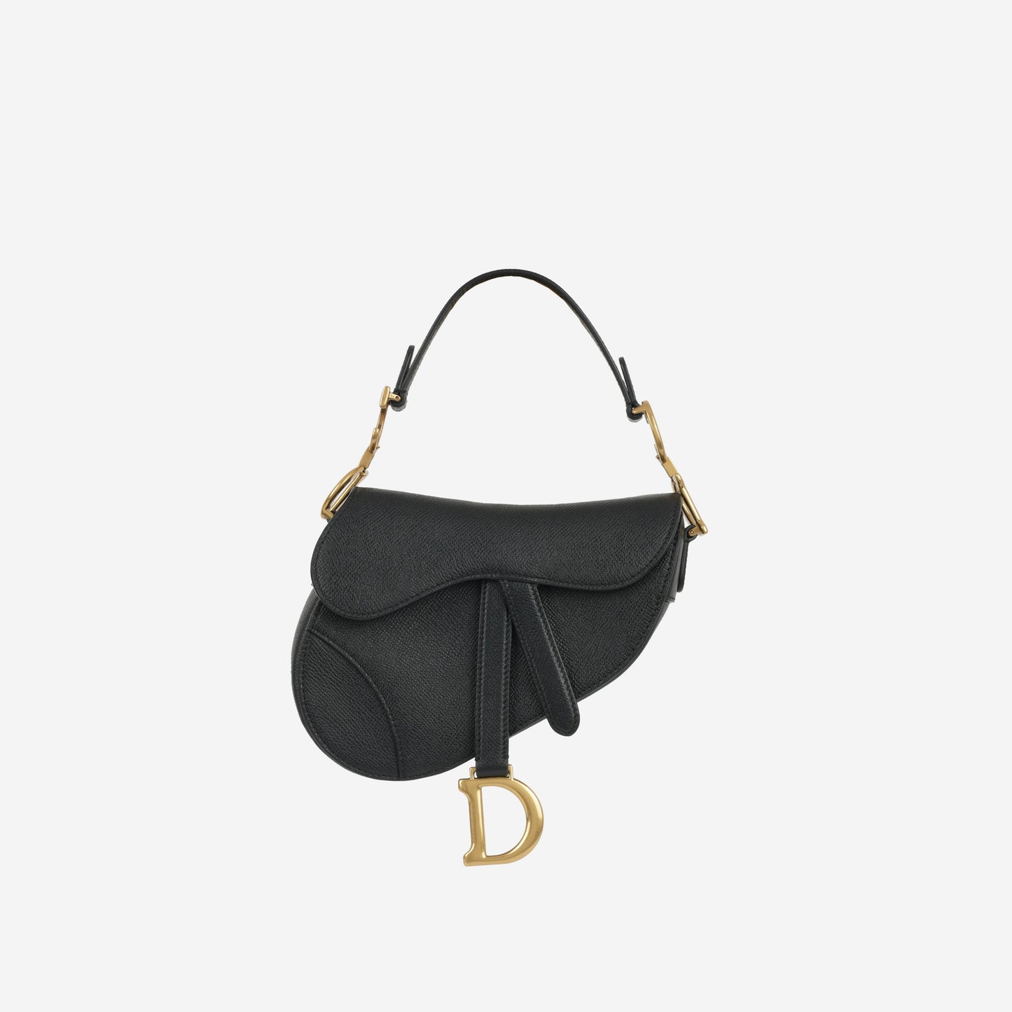 Dior Mini Saddle - Black Grained Calfskin | Gold Hardware