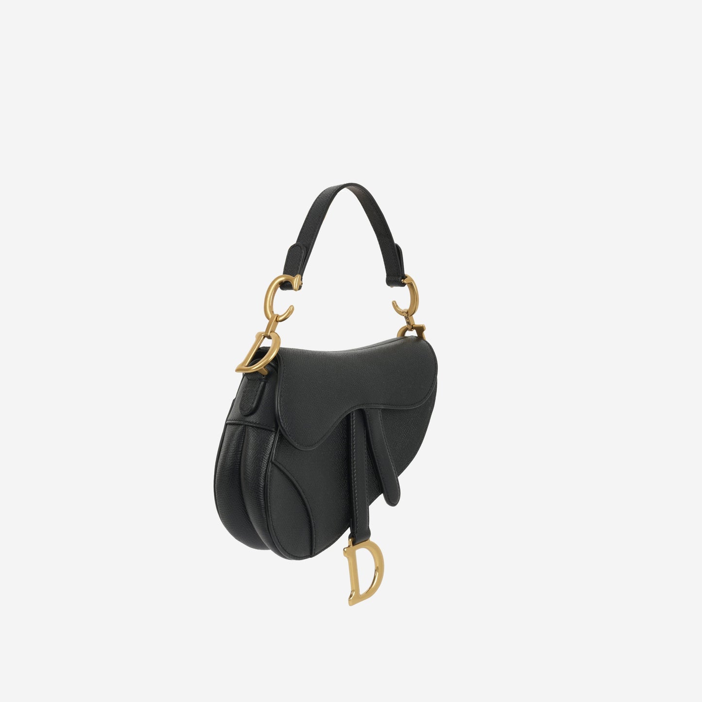 Dior Mini Saddle - Black Grained Calfskin | Gold Hardware