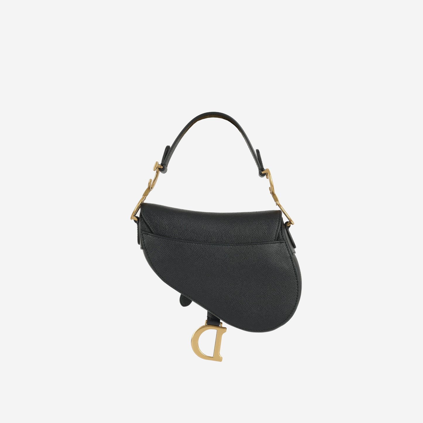 Dior Mini Saddle - Black Grained Calfskin | Gold Hardware