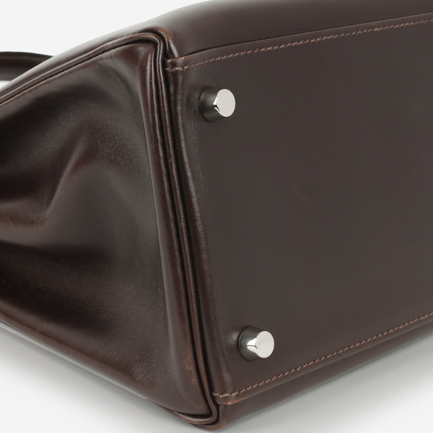 Hermès Kelly 35 - Ebene Box Calf Retourne | Palladium Hardware