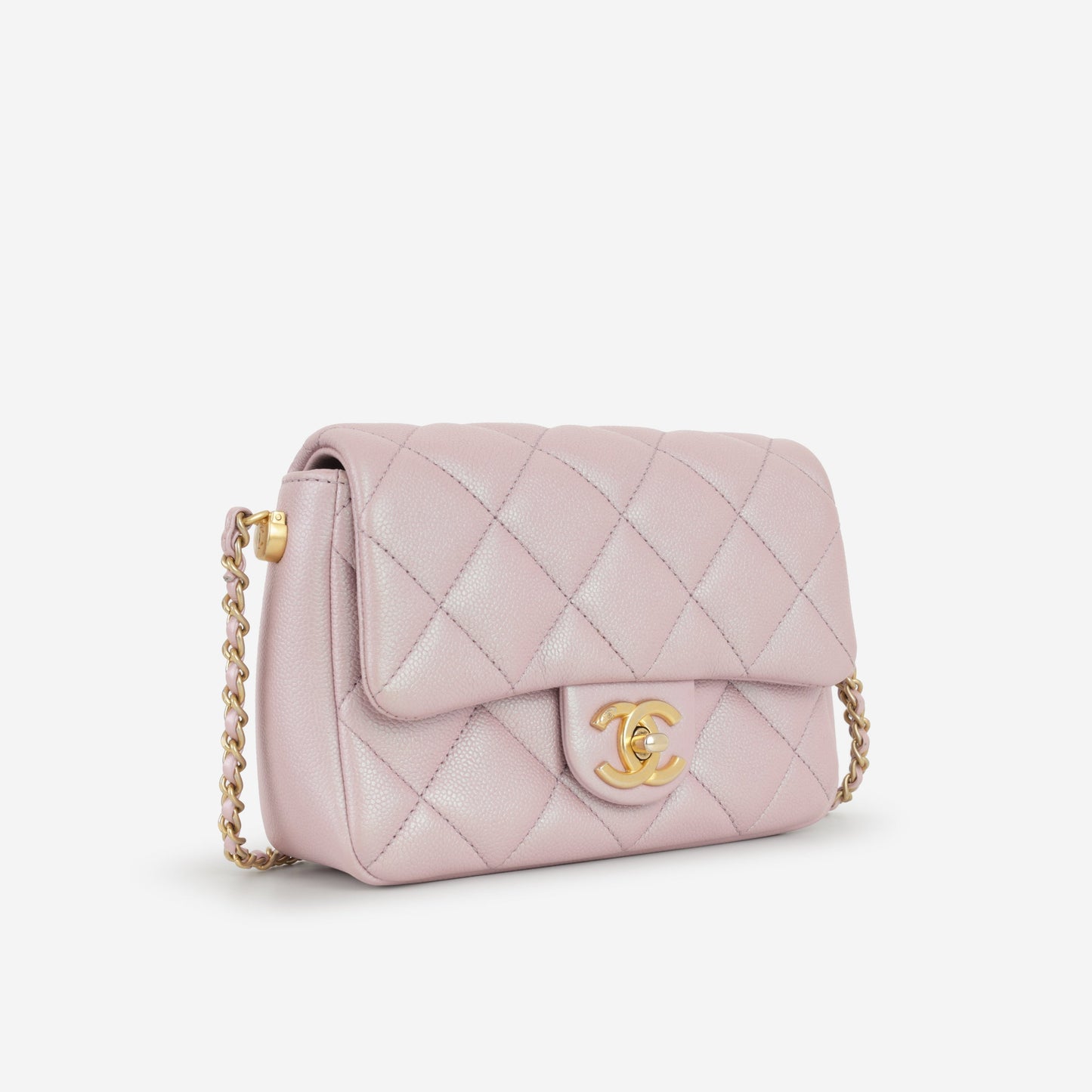 Chanel My Perfect Mini Adjustable Flap - Iridescent Pink Caviar | Gold Hardware
