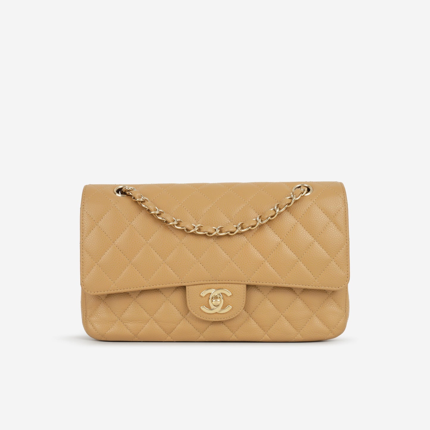 Chanel Vintage Medium Classic Flap - Beige Caviar | Gold Hardware