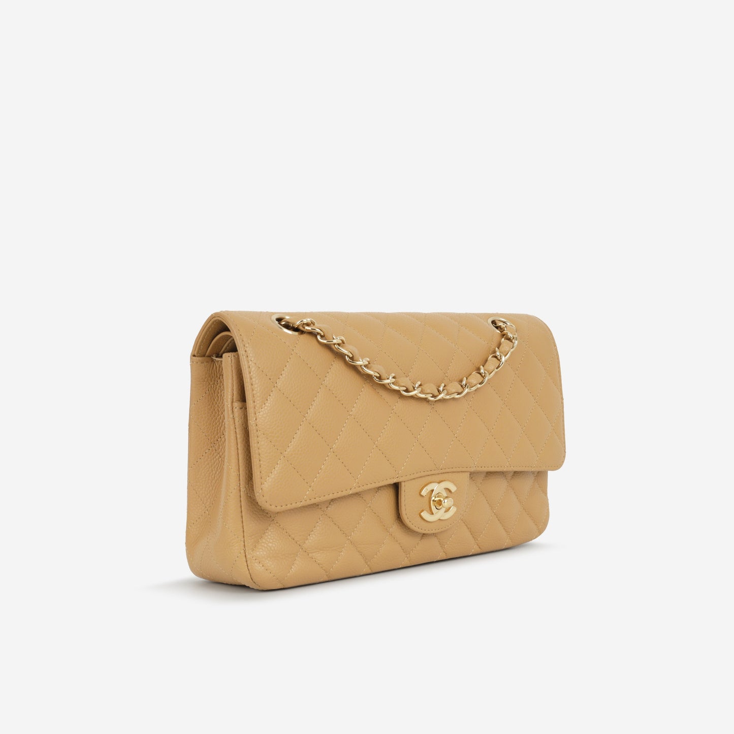 Chanel Vintage Medium Classic Flap - Beige Caviar | Gold Hardware