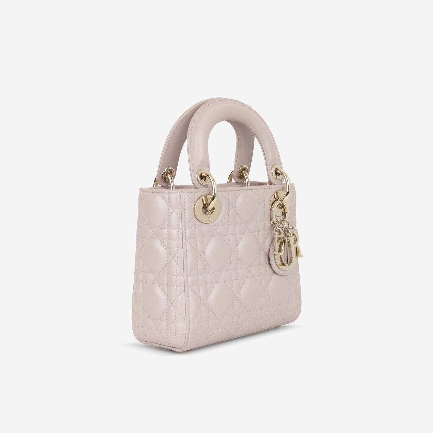 Dior Mini Lady Dior - Pearlescent Pink Lambskin | Champagne Gold Hardware