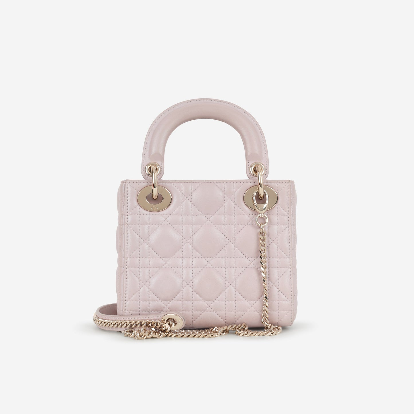 Dior Mini Lady Dior - Pearlescent Pink Lambskin | Champagne Gold Hardware