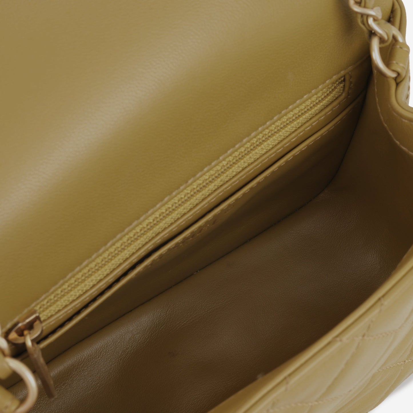 Chanel Mini Flap Square Pearl Crush - Olive Green Lambskin | Gold Hardware