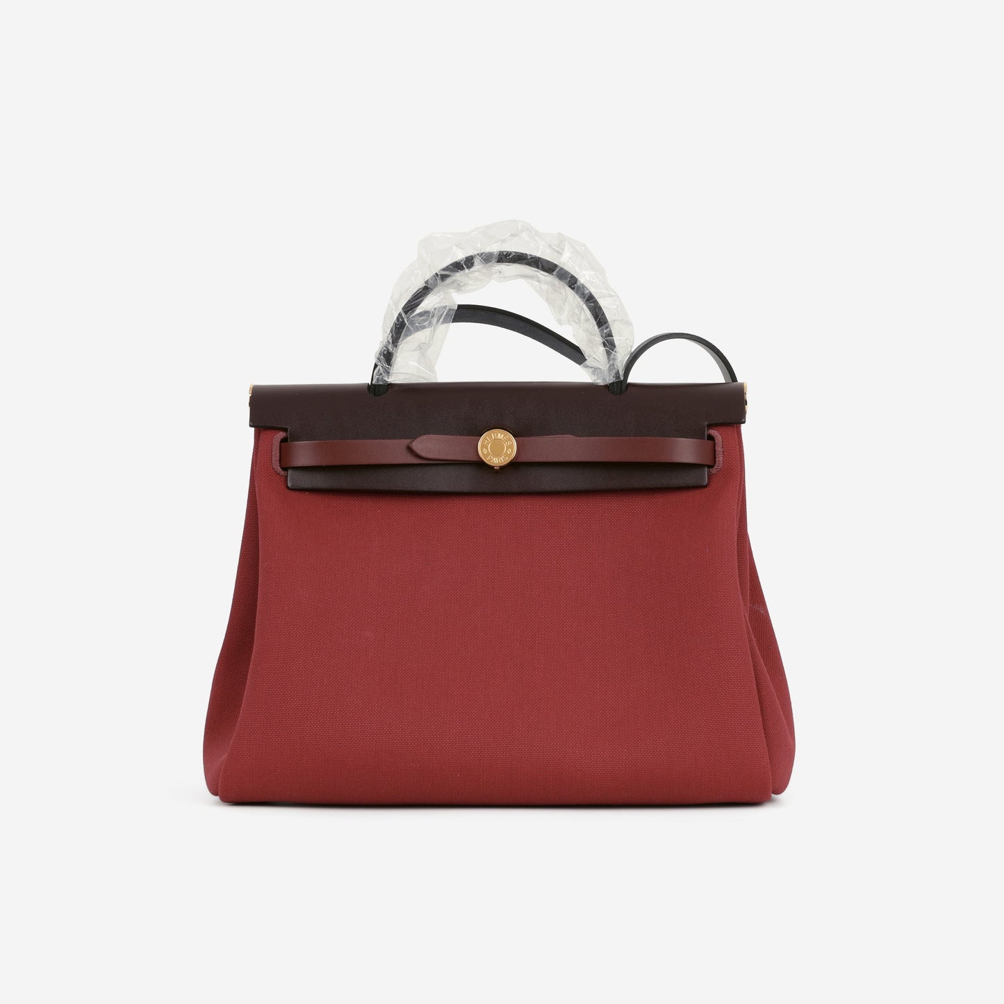 Hermès Herbag 31 - Rouge Grenat Canvas / Rouge Sellier / Rouge H Hunter | Gold Hardware
