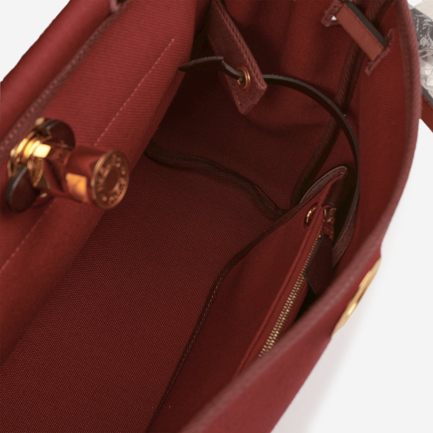 Hermès Herbag 31 - Rouge Grenat Canvas / Rouge Sellier / Rouge H Hunter | Gold Hardware