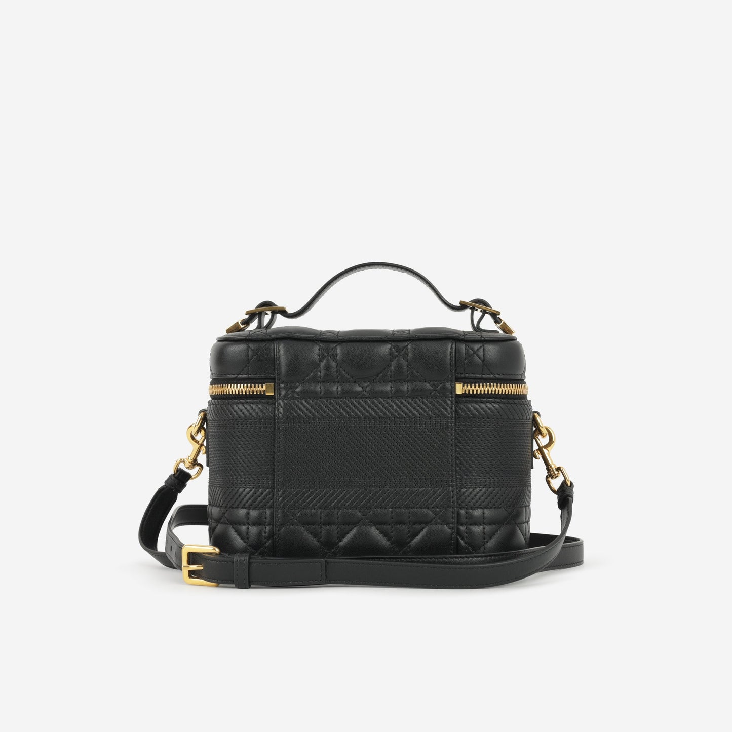 Dior Small DiorTravel Vanity Case with Strap - Black Lambskin / Embroidery | Gold Hardware