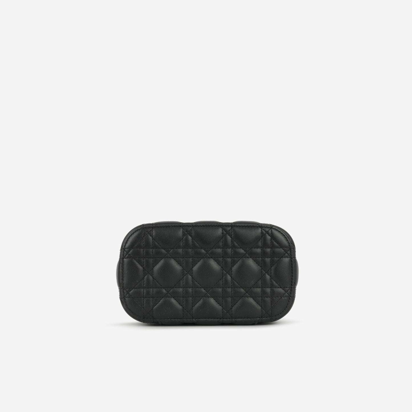 Dior Small DiorTravel Vanity Case with Strap - Black Lambskin / Embroidery | Gold Hardware