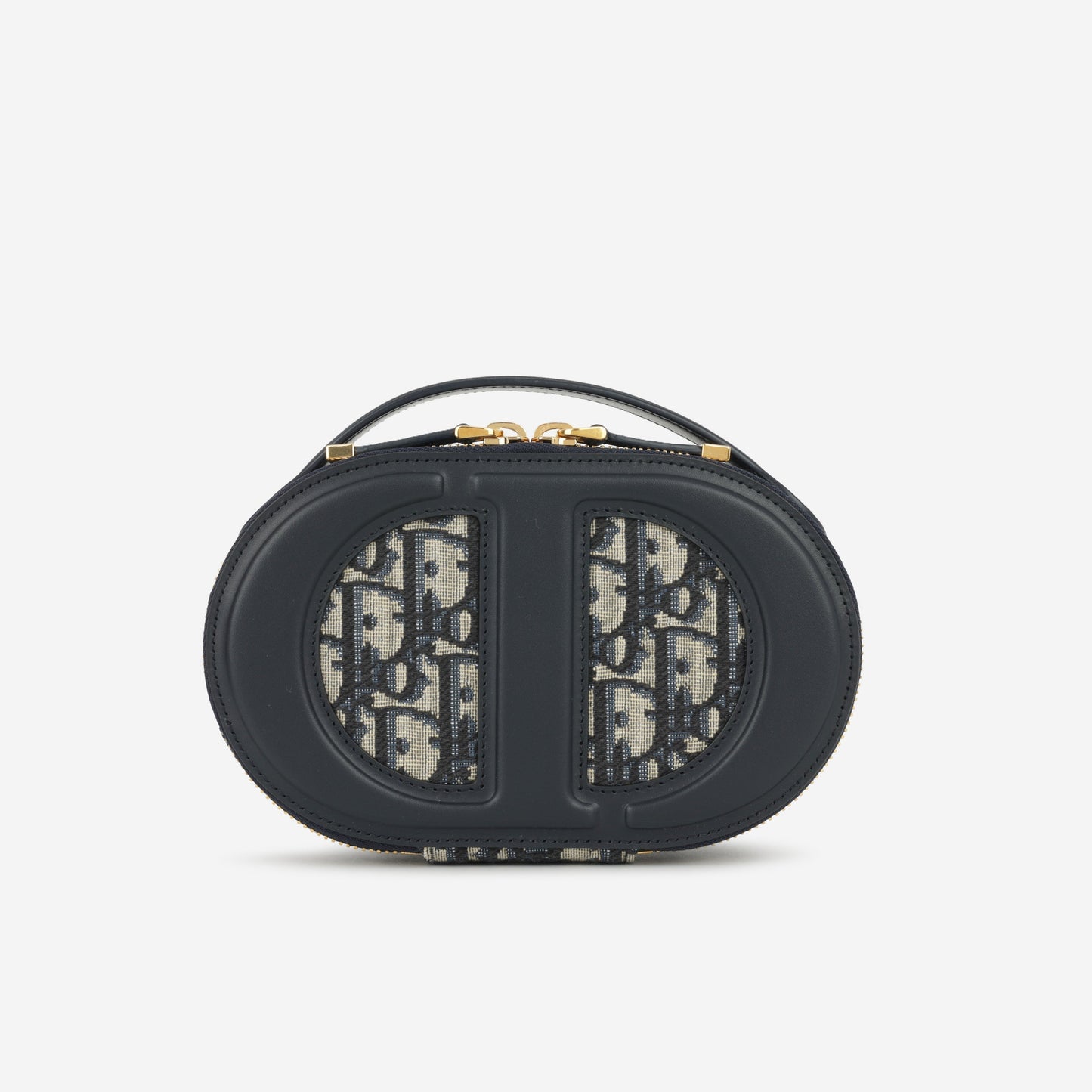 Dior CD Signature Oval Camera Bag - Navy Oblique | Gold Hardware