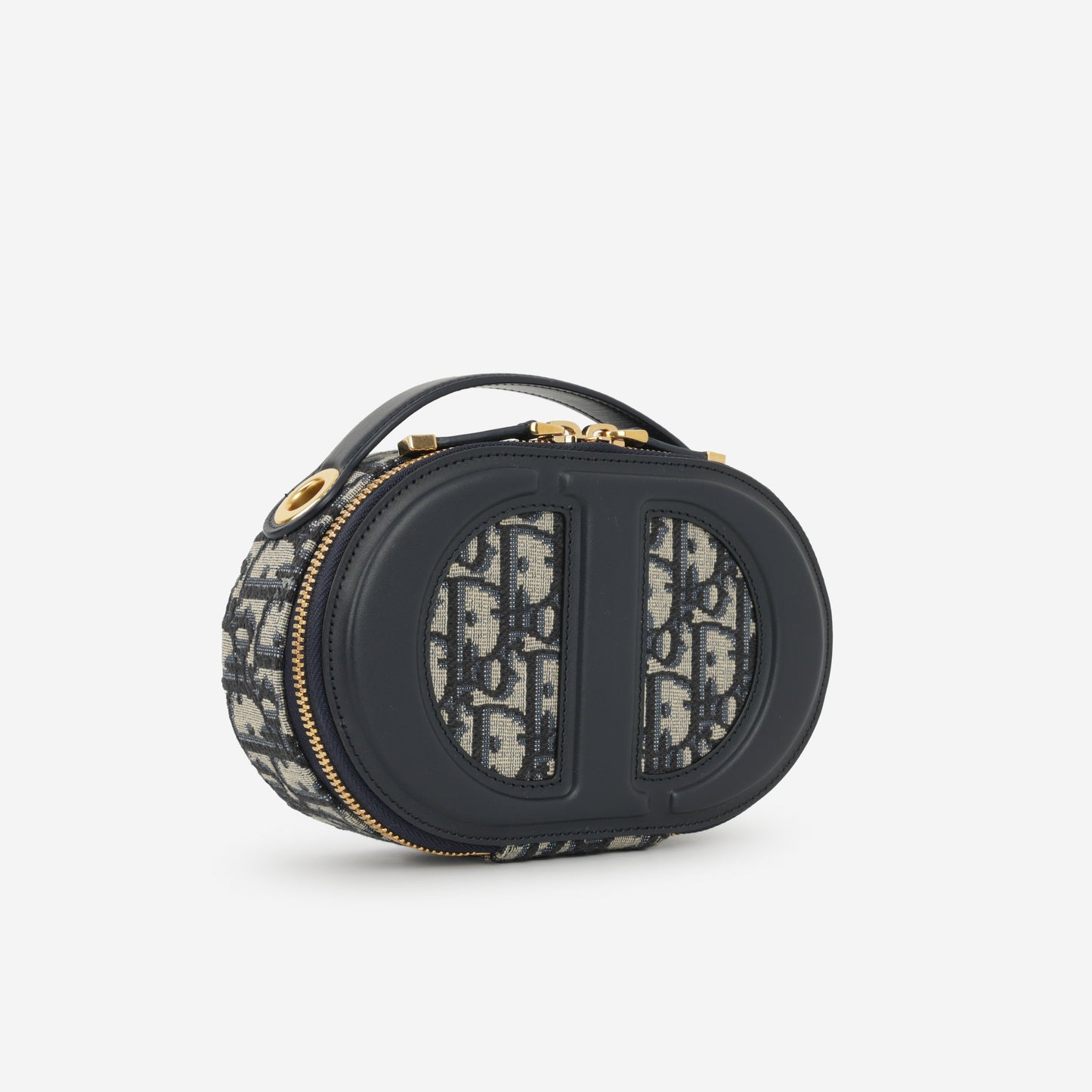 Dior CD Signature Oval Camera Bag - Navy Oblique | Gold Hardware