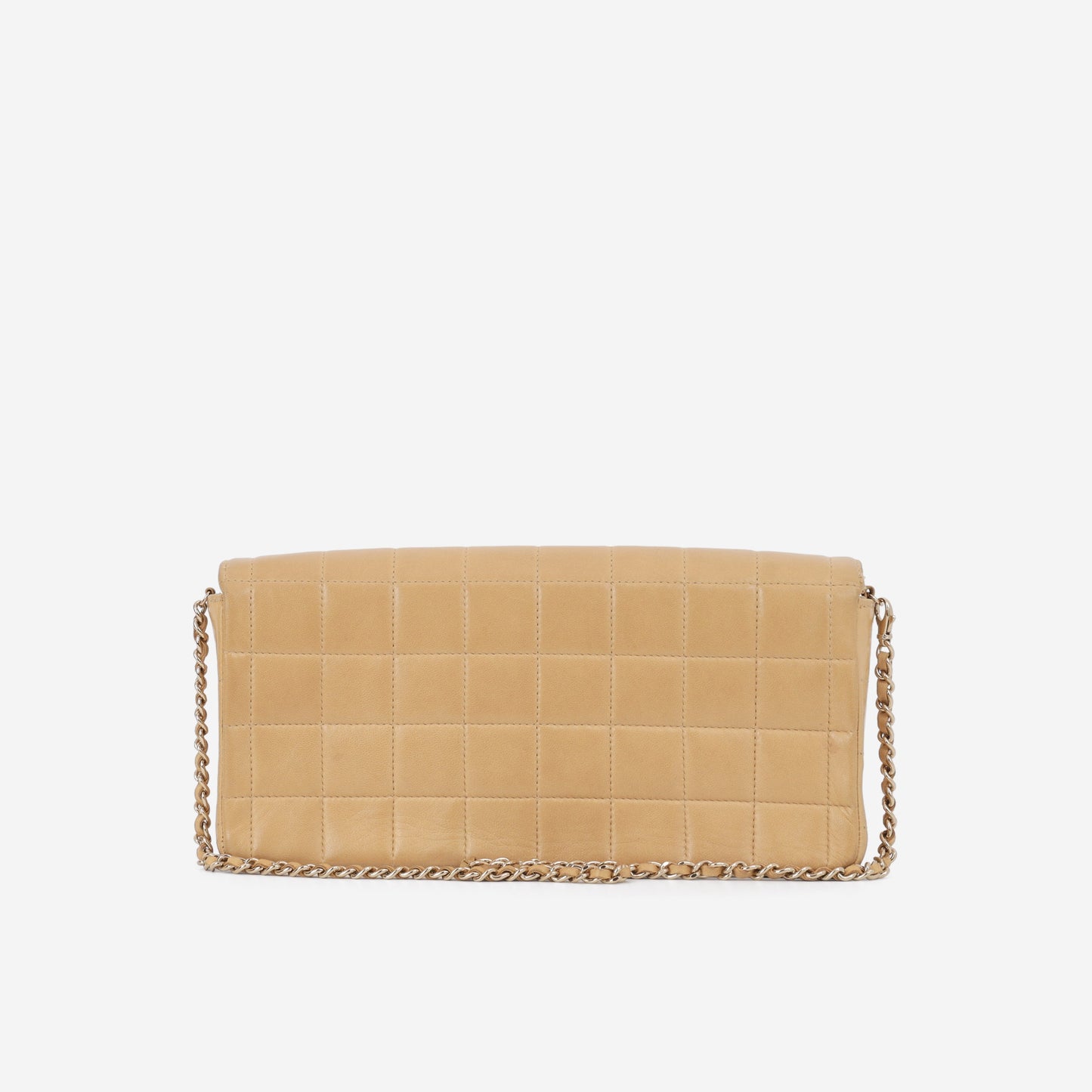 Chanel East West Chocolate Bar - Beige Lambskin | Gold Hardware