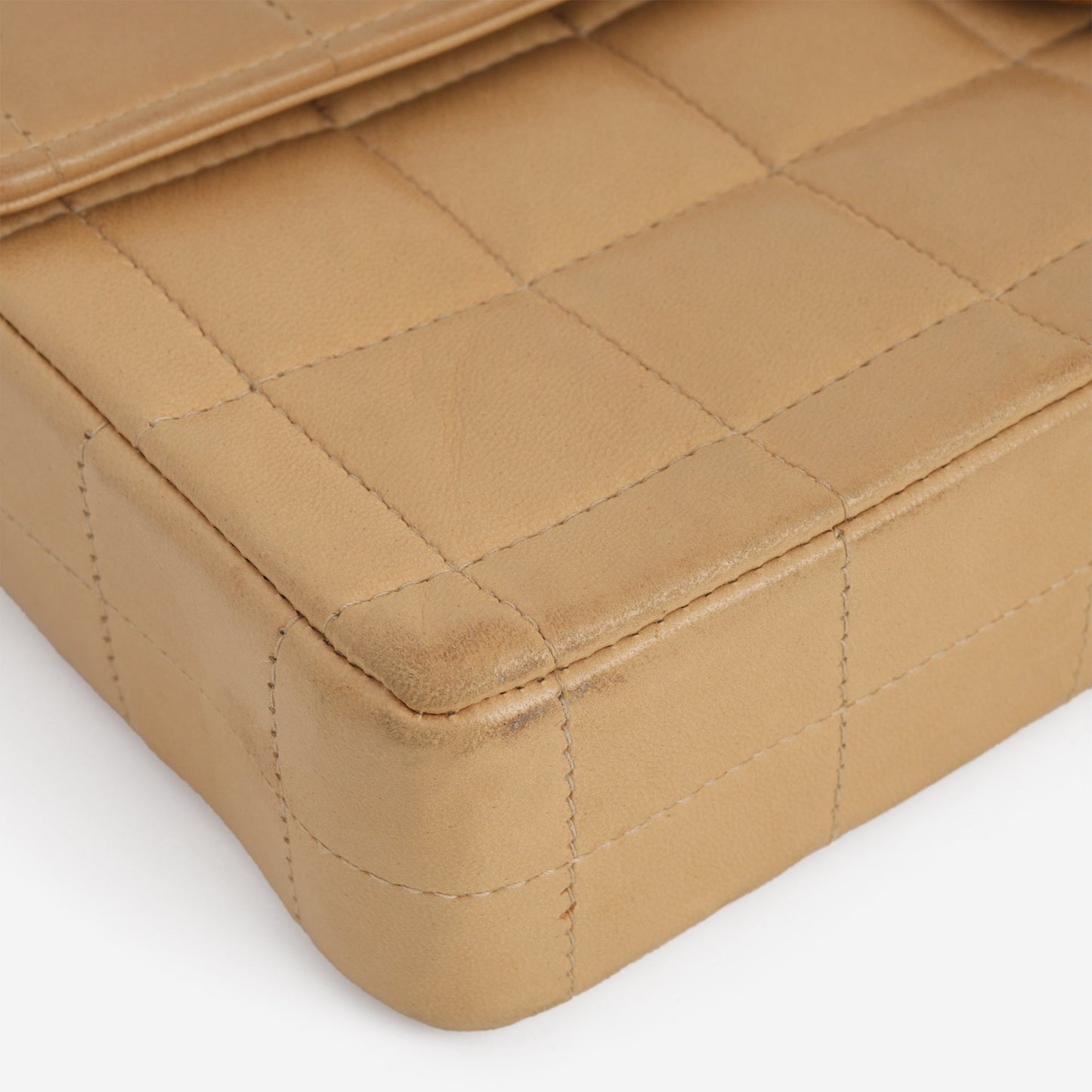 Chanel East West Chocolate Bar - Beige Lambskin | Gold Hardware