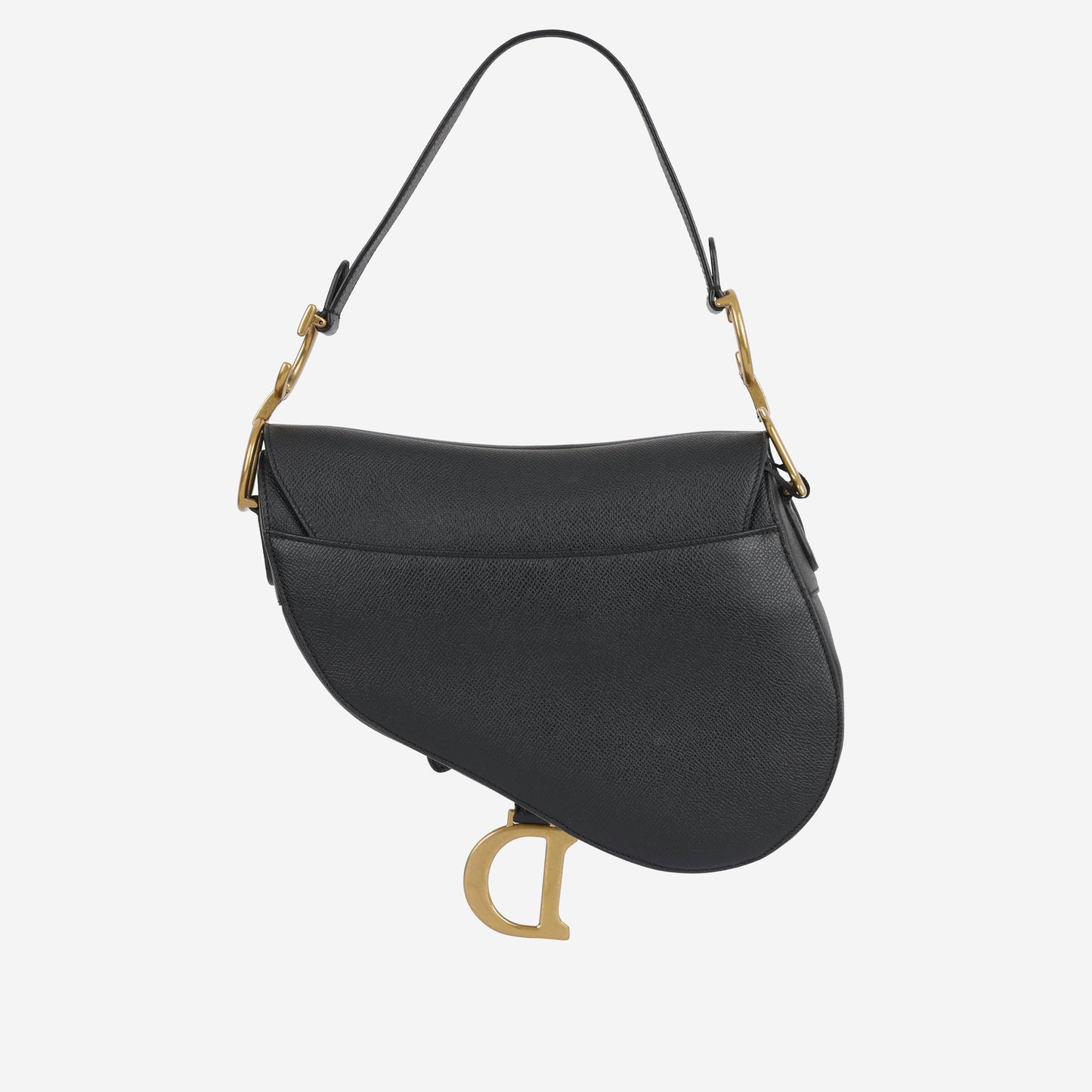 Dior Medium Saddle - Black Grained Calfskin | Gold Hardware