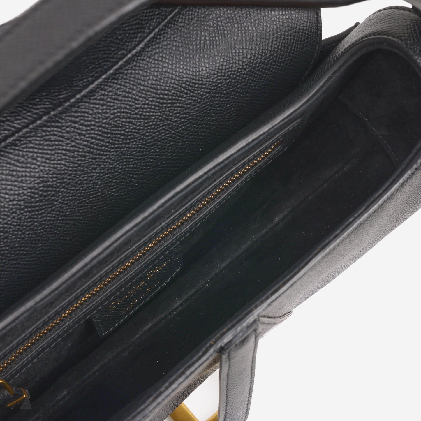 Dior Medium Saddle - Black Grained Calfskin | Gold Hardware