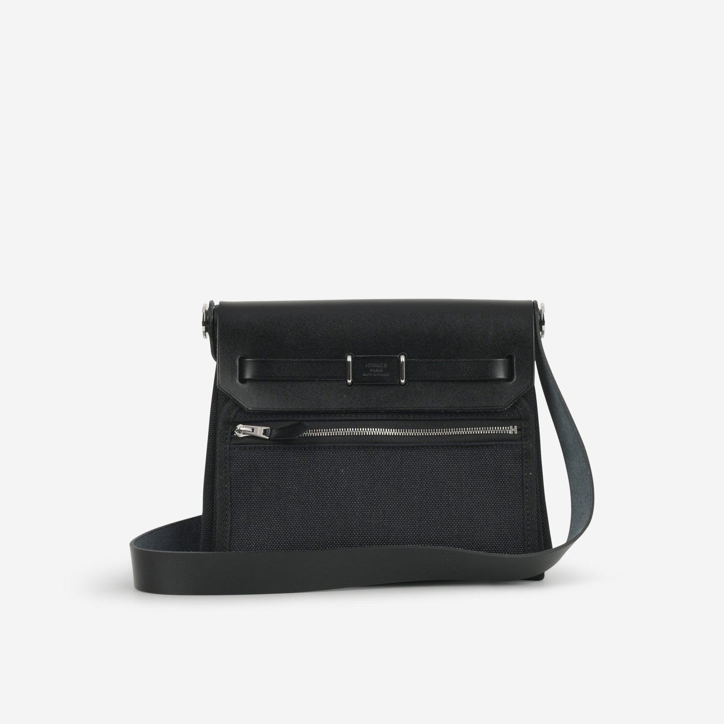 Hermès Mini Herbag 20 - Black Toile / Hunter | Palladium Hardware