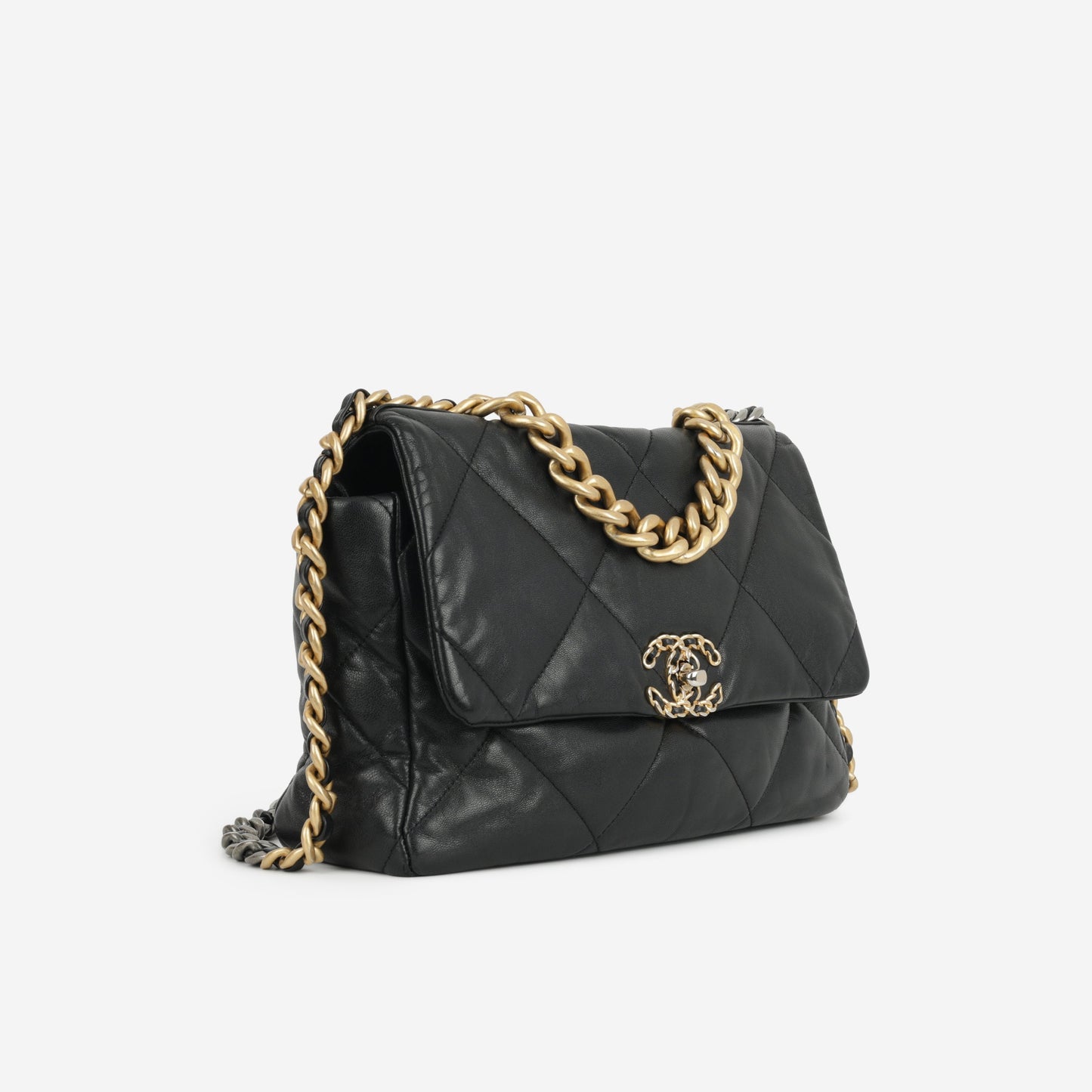 Chanel Chanel Large 19 Flap Bag - Black Lambskin | Multi Hardware