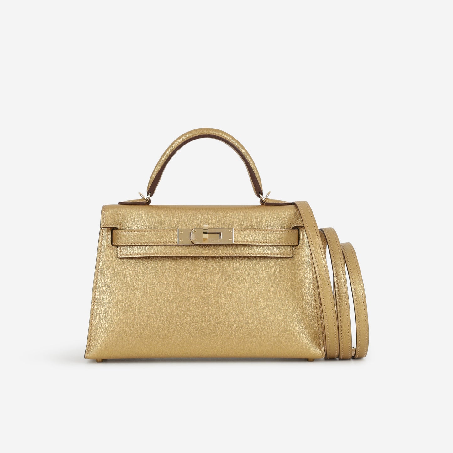 Hermès Mini Kelly - Dore Chevre | Permabrass Hardware